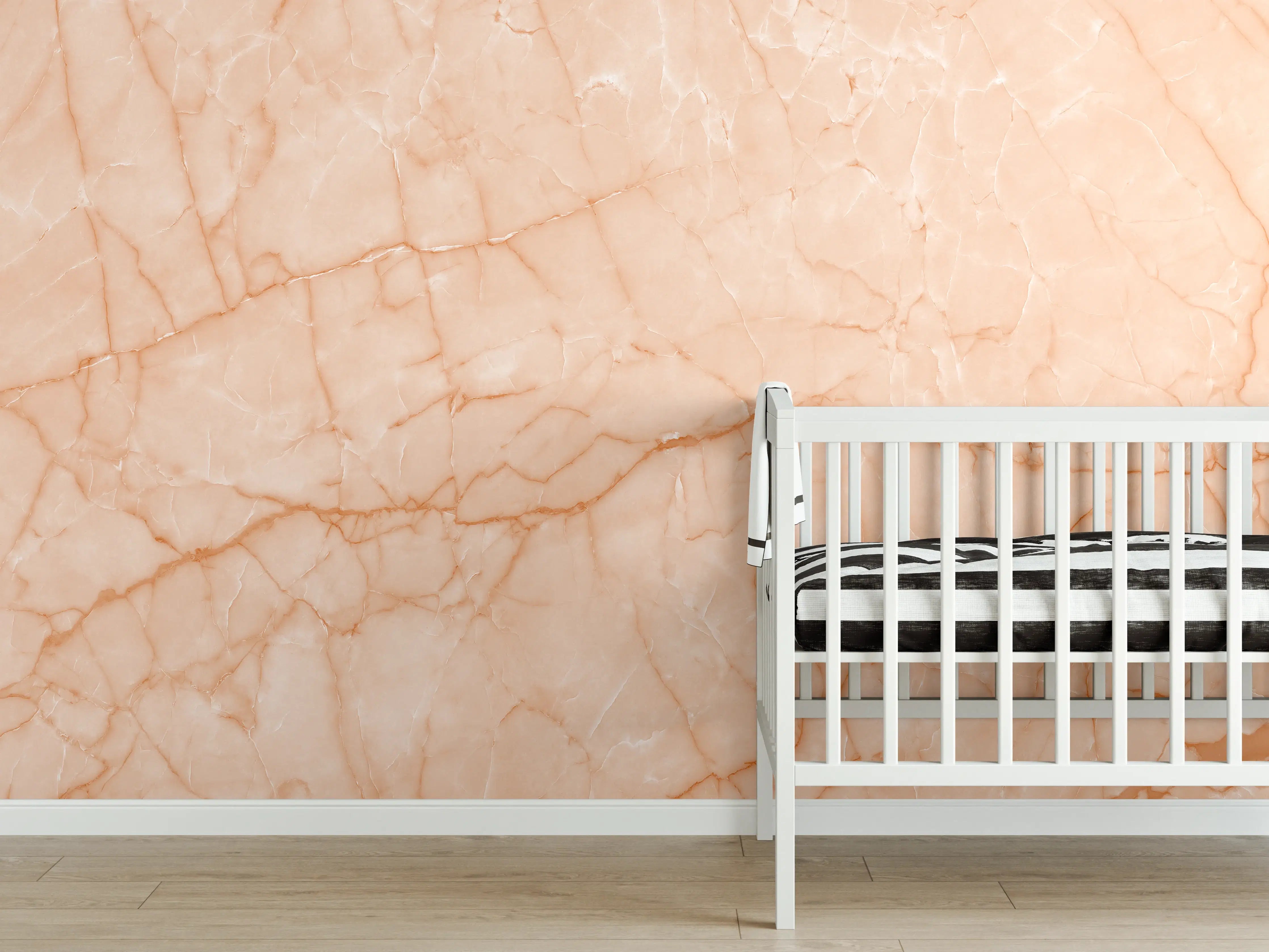 Babyzimmer Wandgestaltung - Hellrosa Marmor Naturstein