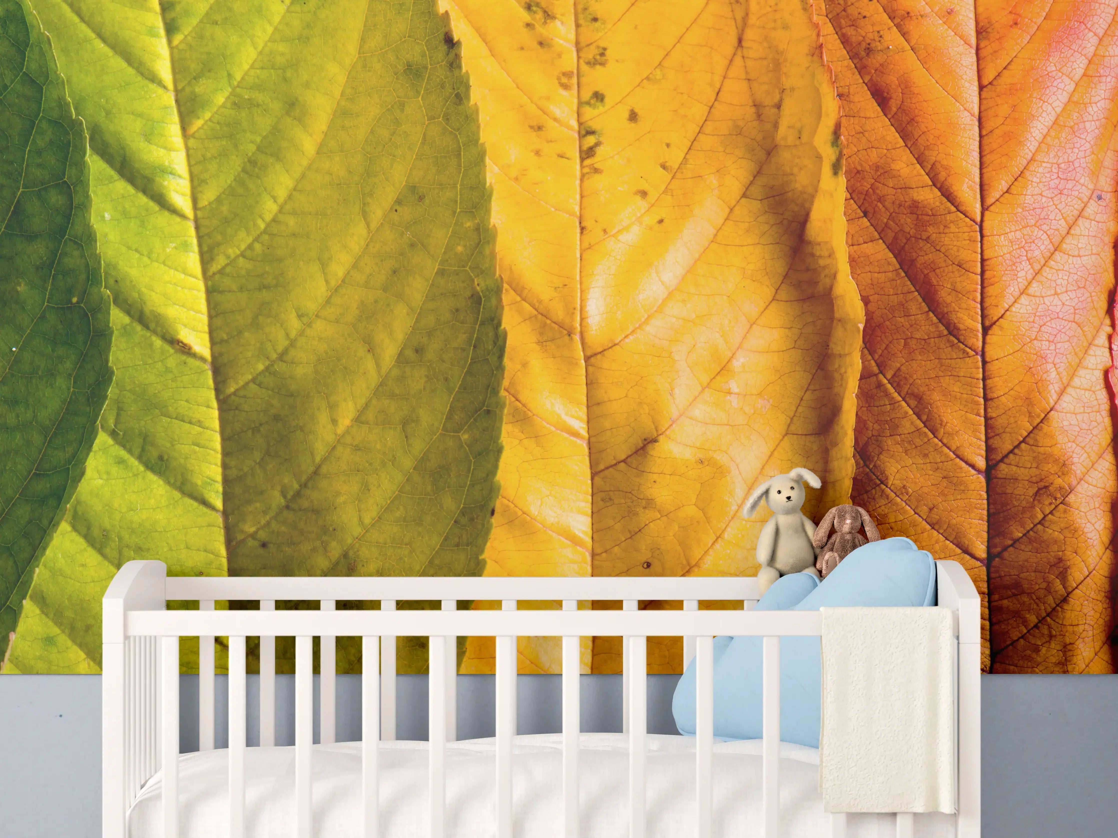Babyzimmer Wandgestaltung - Herbstlaub Komposition