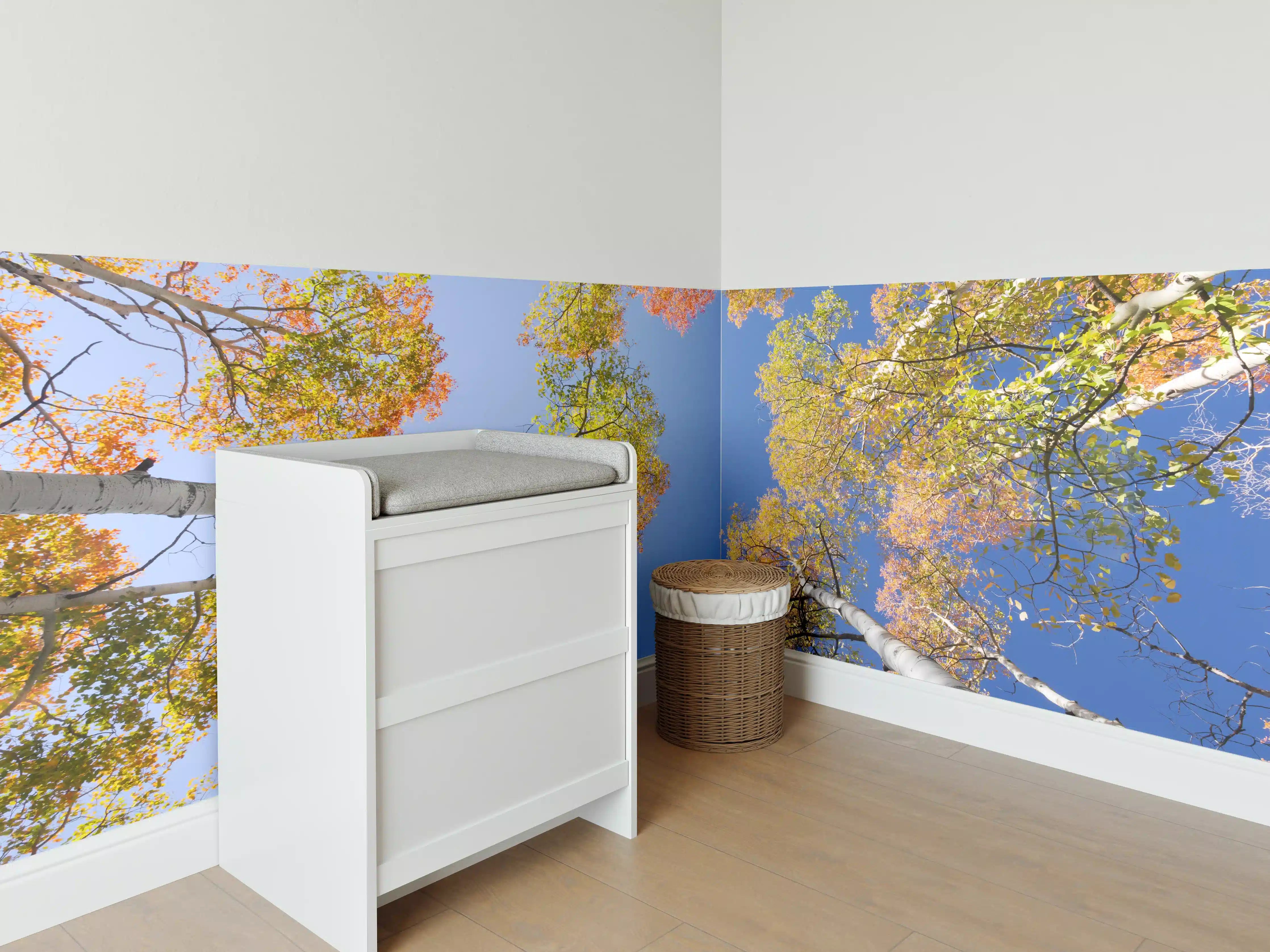 Babyzimmer Wandgestaltung - Herbstliche Birken