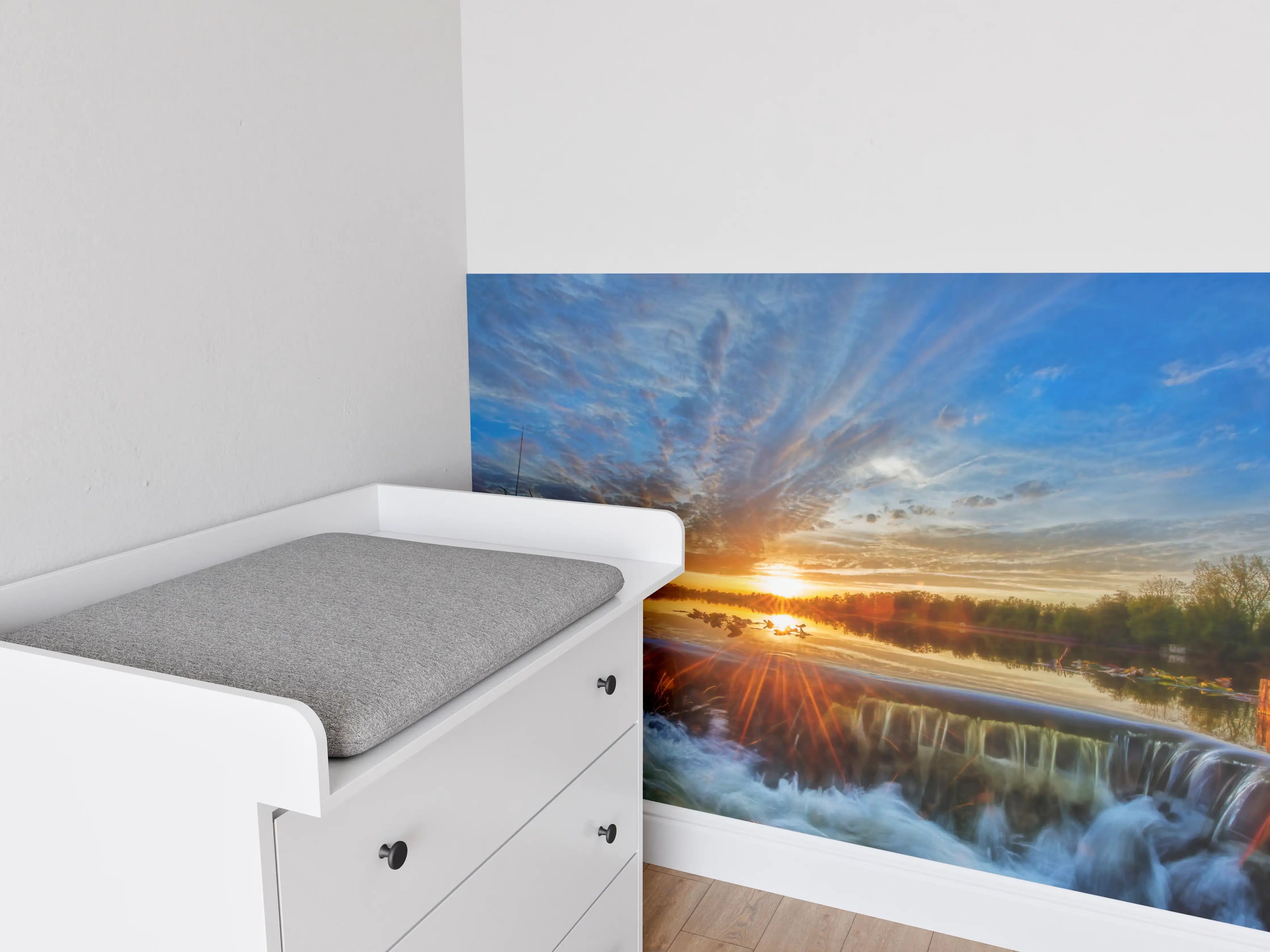 Babyzimmer Wandgestaltung - Herbstlicher Sonnenuntergang