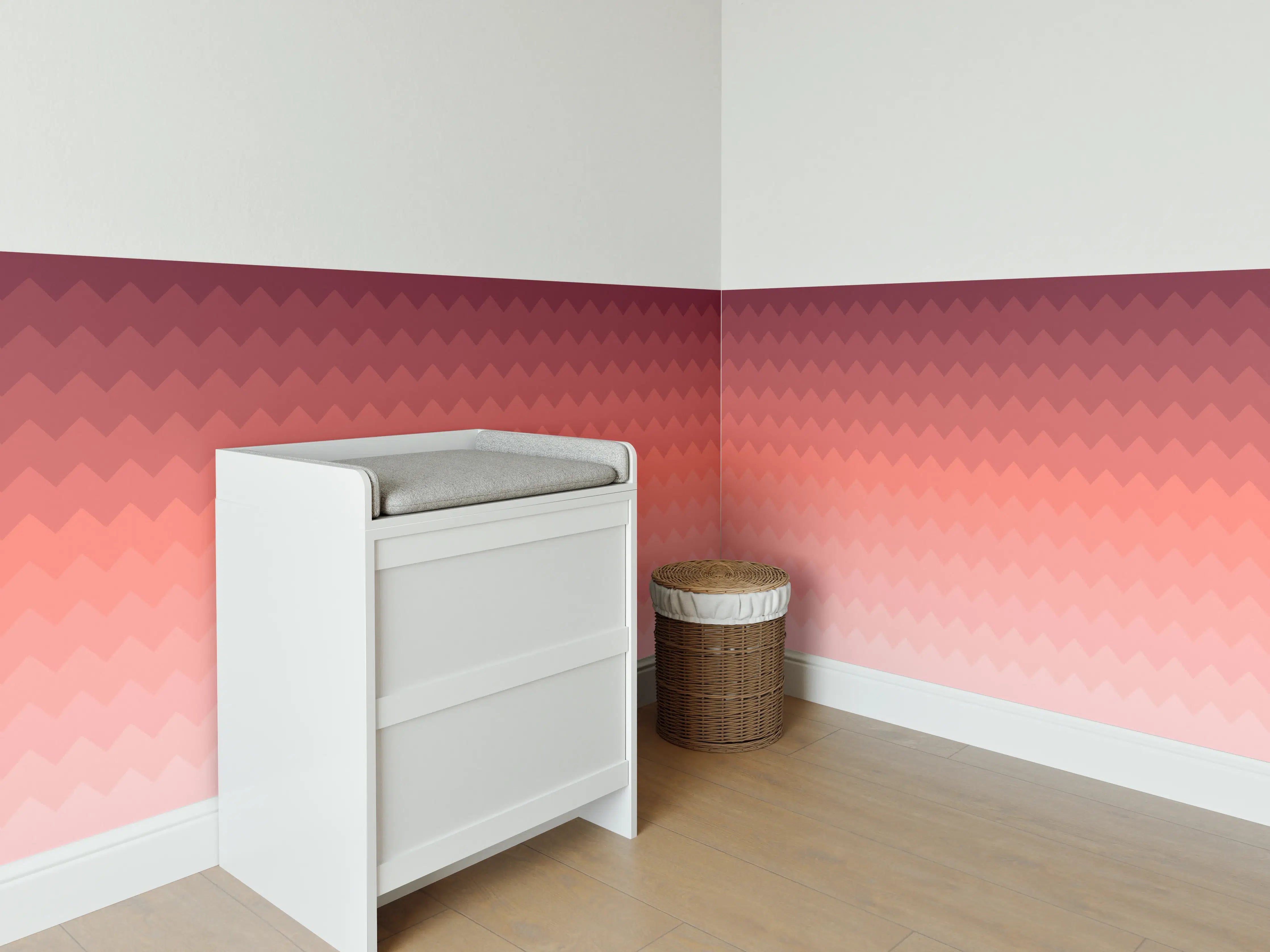 Babyzimmer Wandgestaltung - Herbstliches Farbverlaufsmuster in warmen Tönen