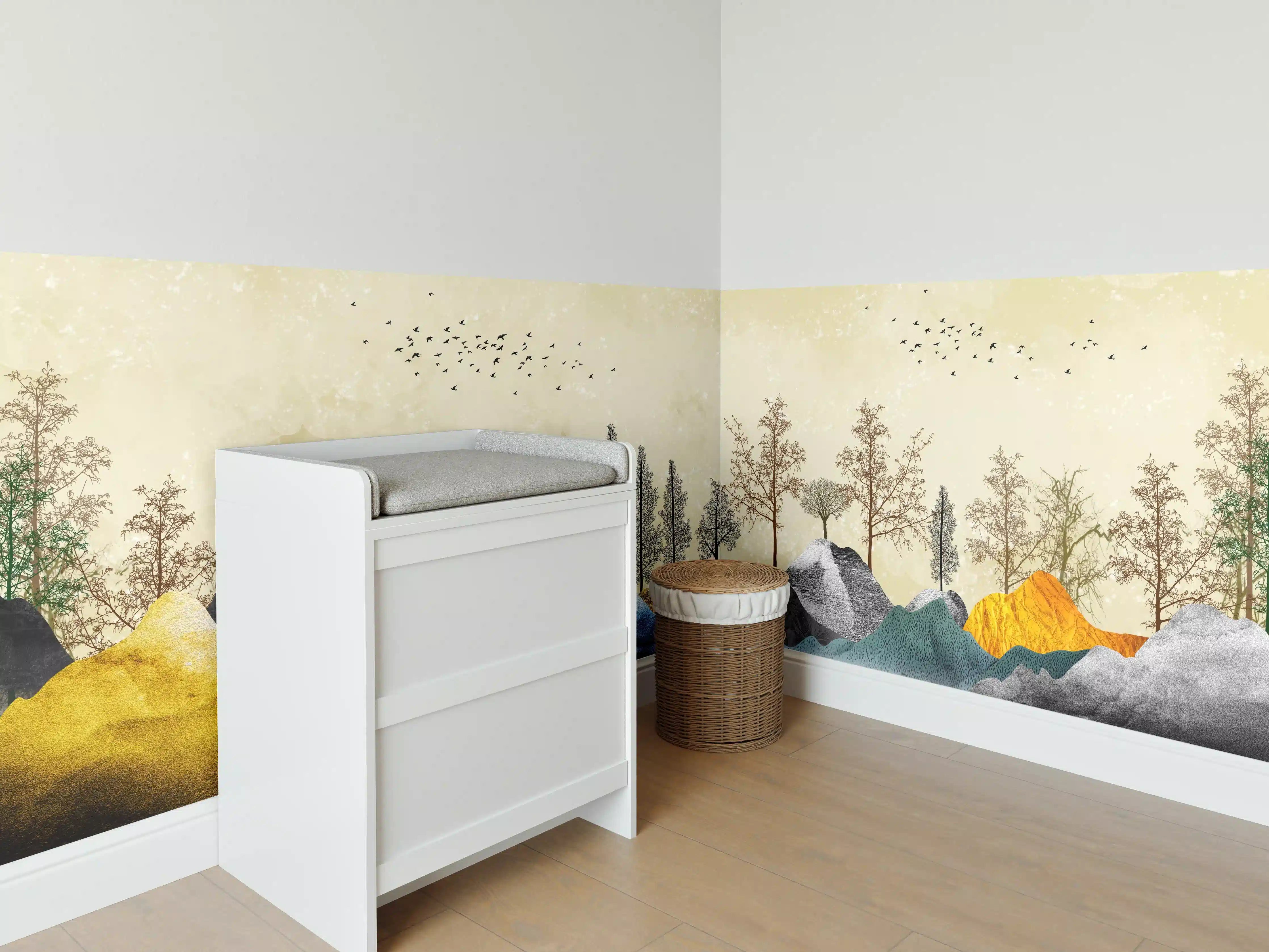 Babyzimmer Wandgestaltung - Herbstliches Gemälde