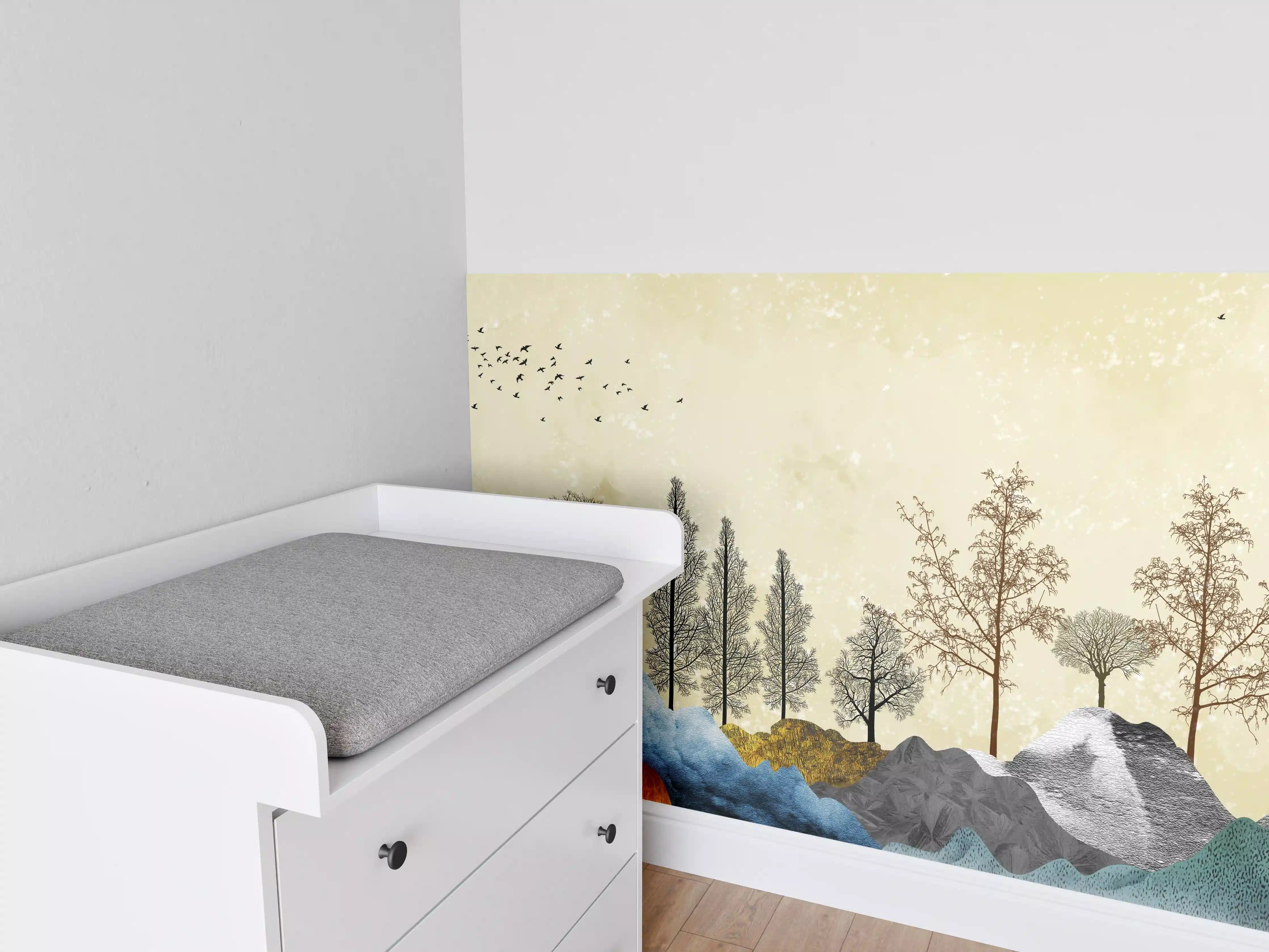 Babyzimmer Wandgestaltung - Herbstliches Gemälde