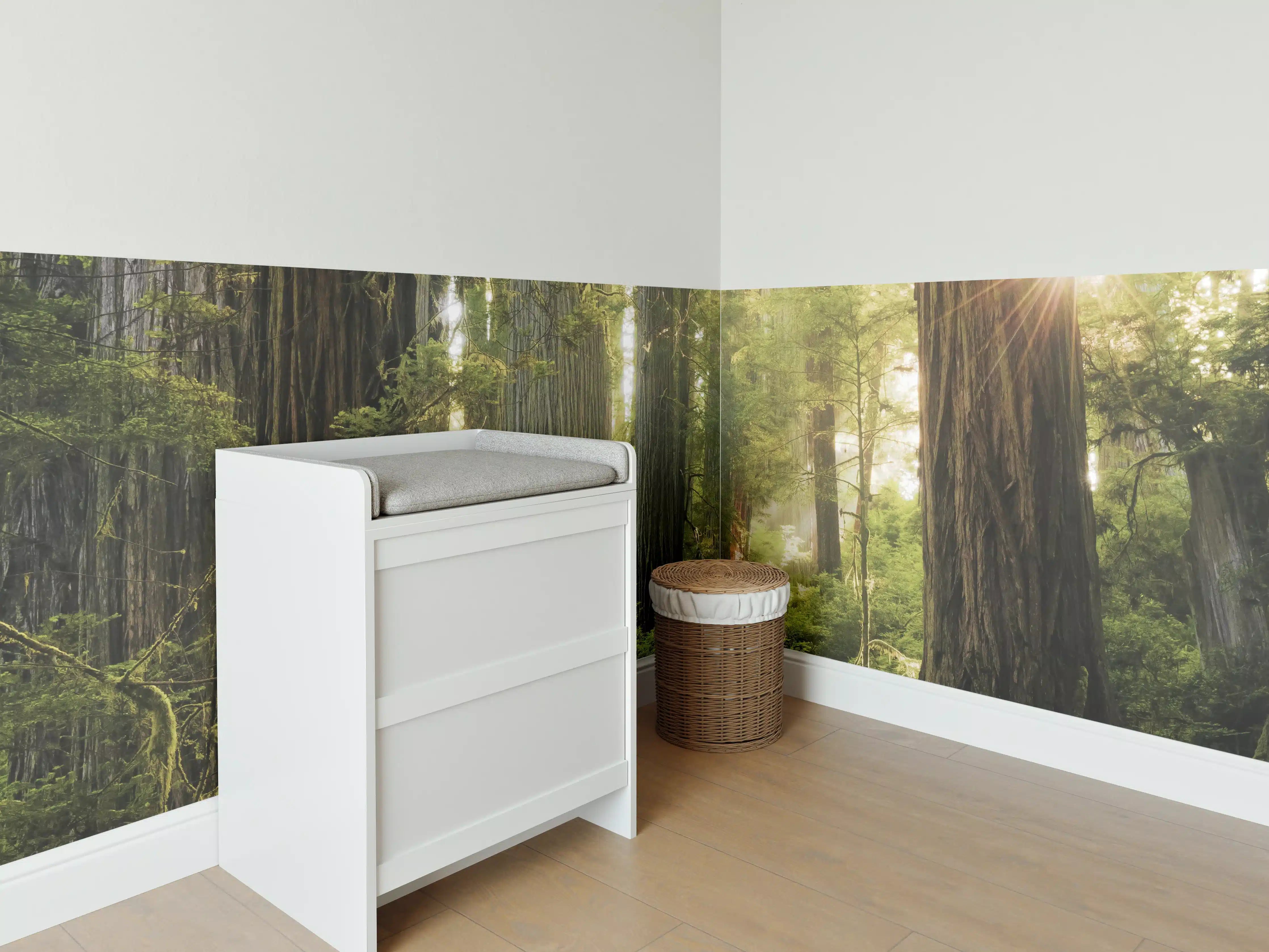 Babyzimmer Wandgestaltung - Herbstwald Lichtspiel
