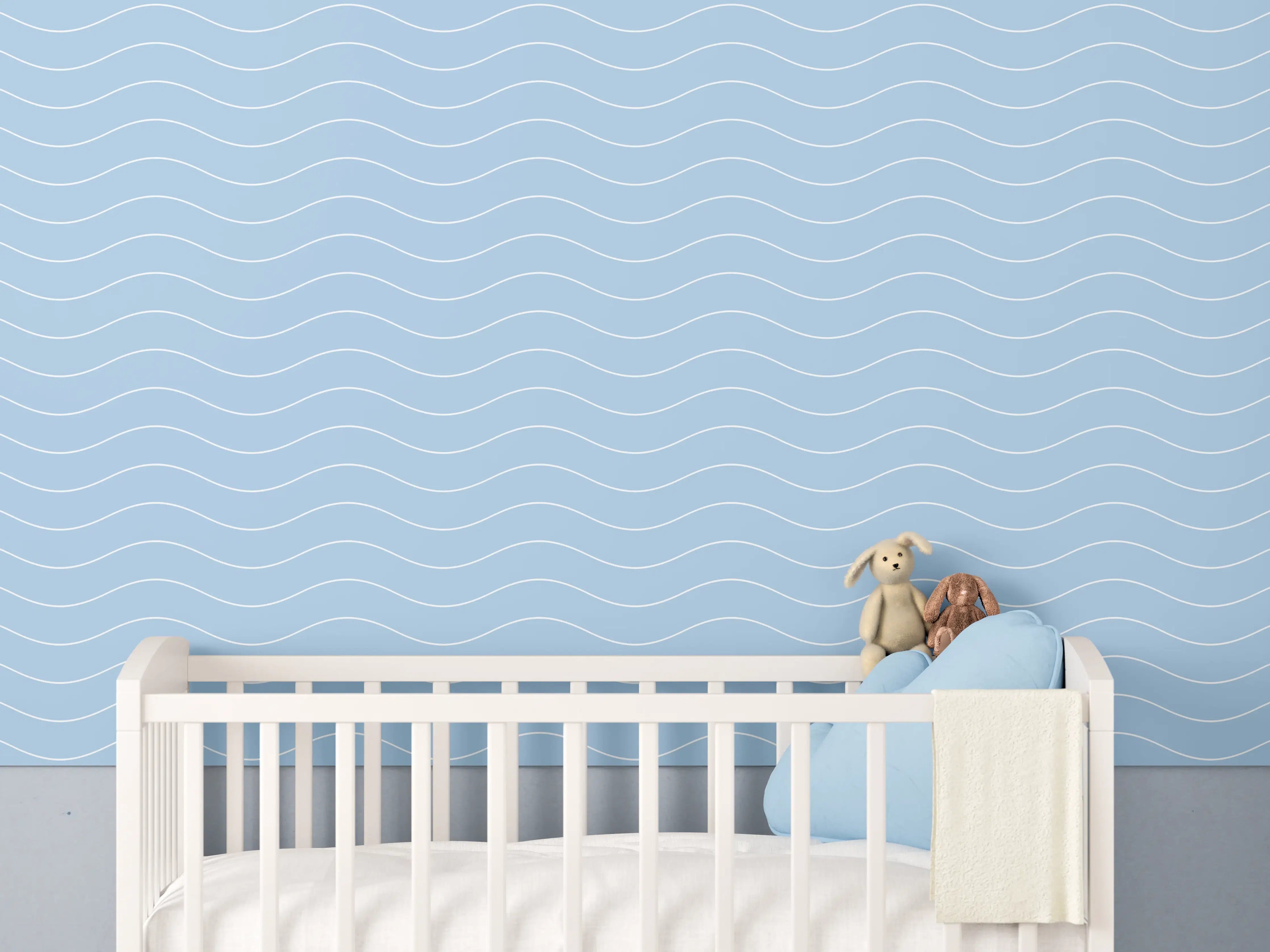 Babyzimmer Wandgestaltung - Himmel in sanften Blau