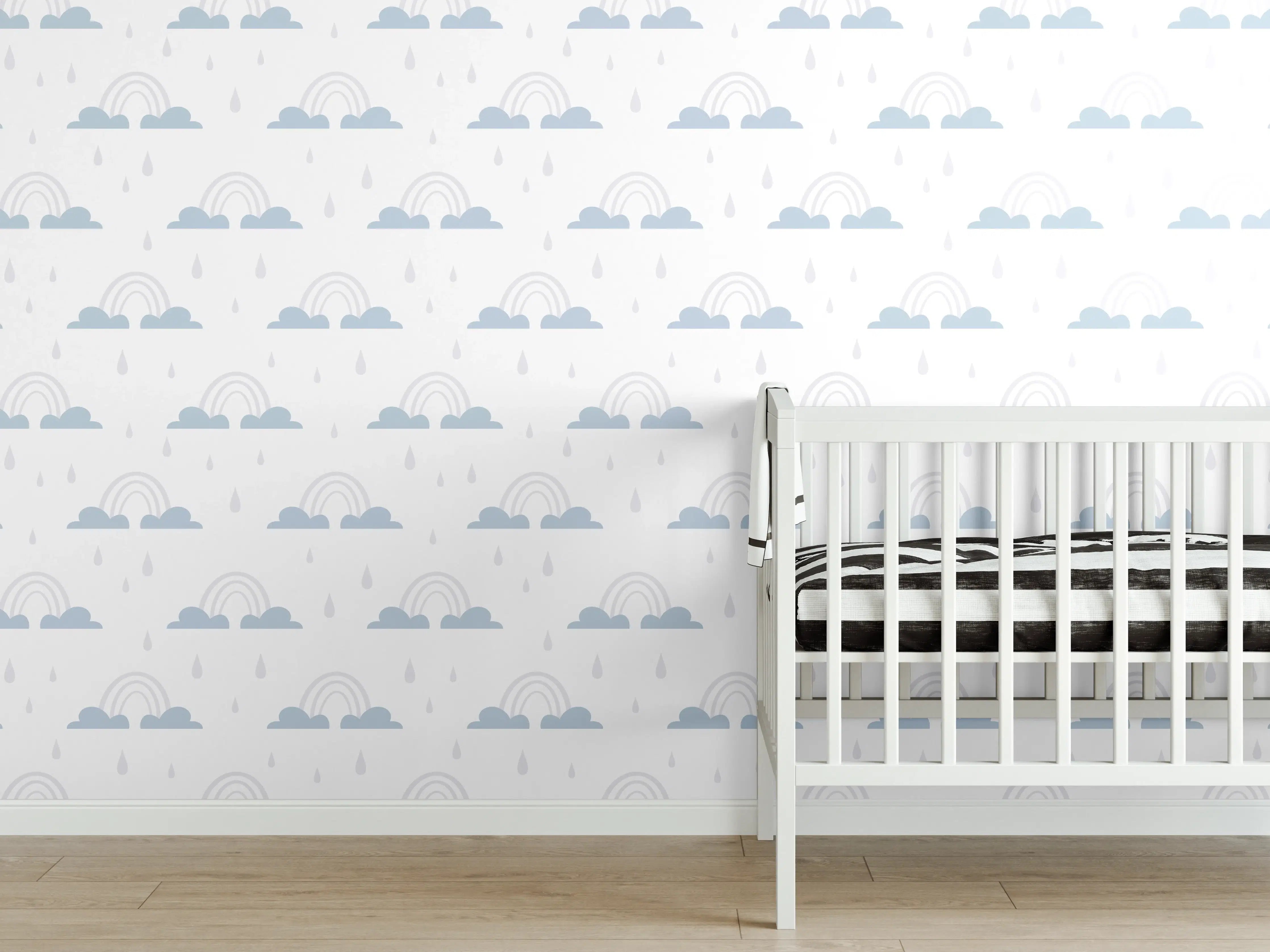 Babyzimmer Wandgestaltung - Himmel mit Wolken Muster