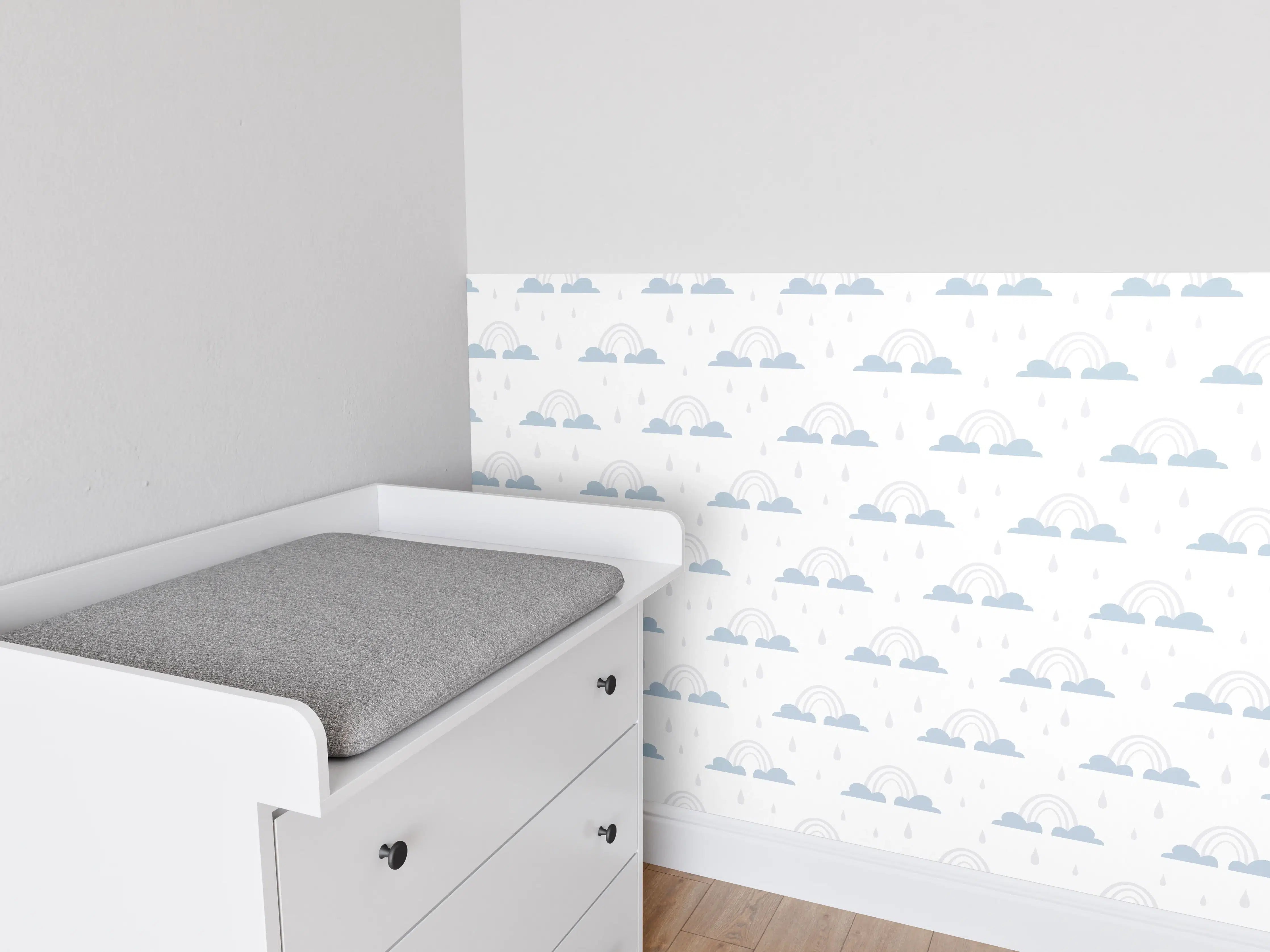 Babyzimmer Wandgestaltung - Himmel mit Wolken Muster