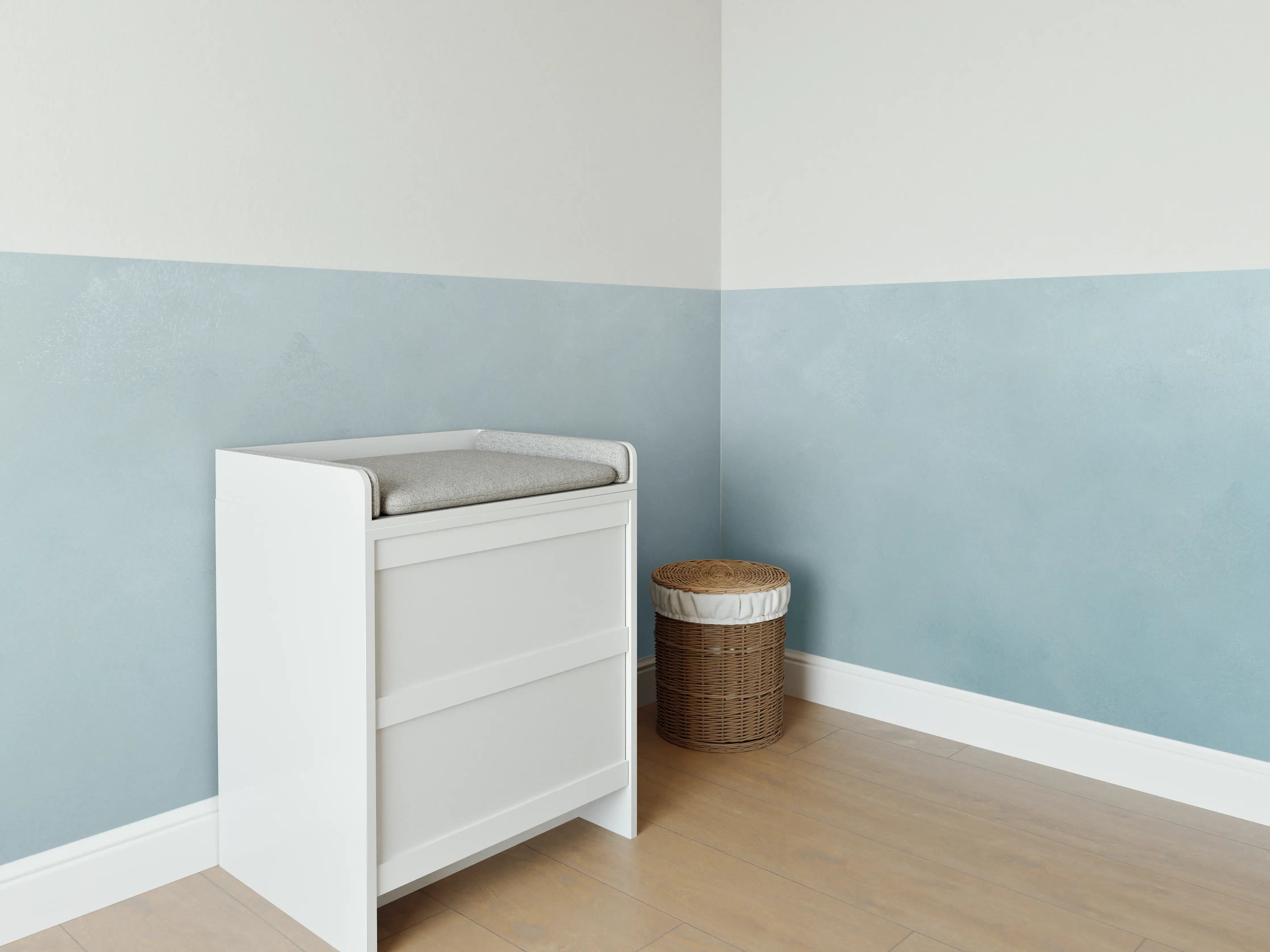Babyzimmer Wandgestaltung - Himmelblaue Himmeltextur mit leichten Wolken