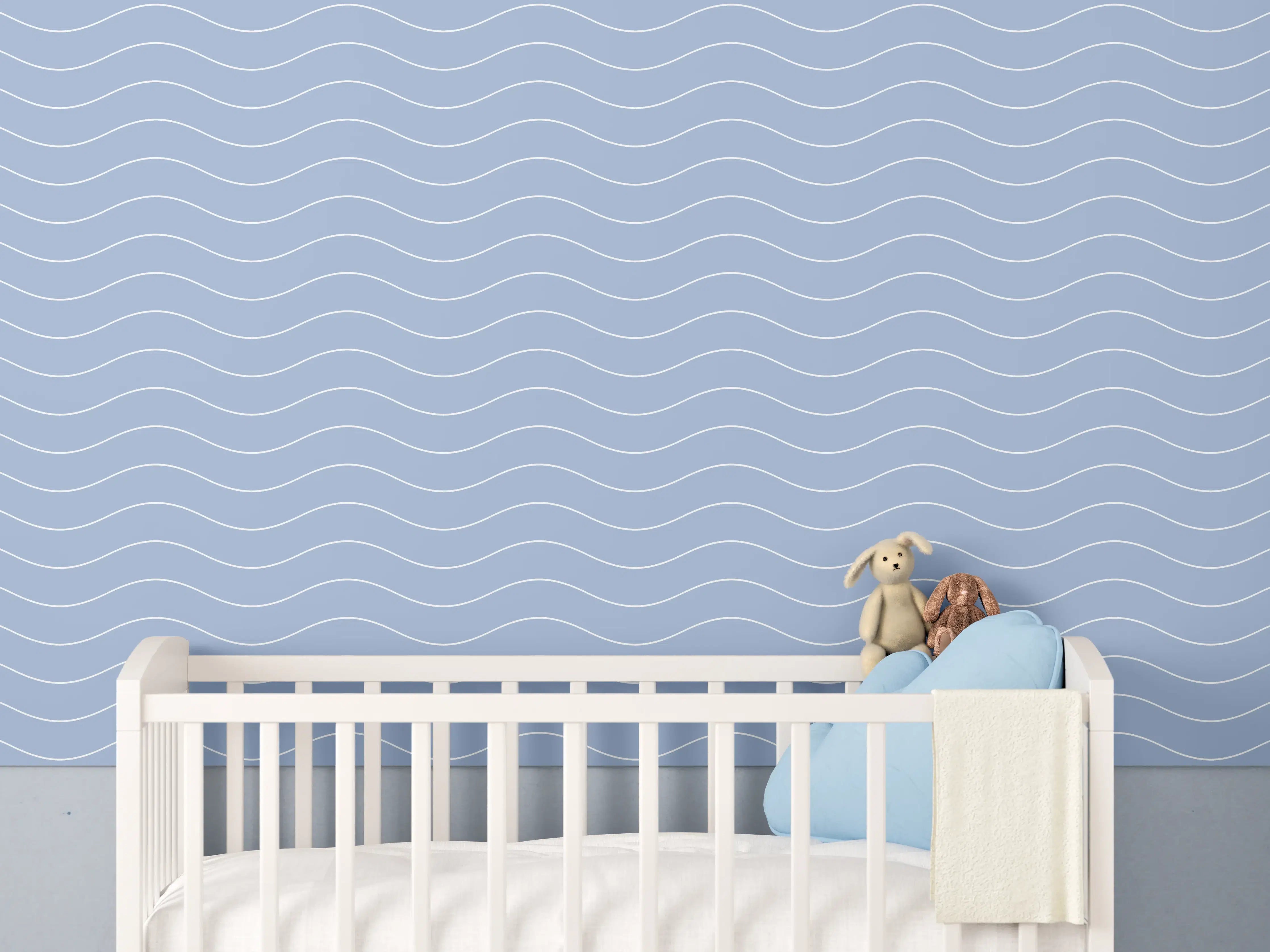 Babyzimmer Wandgestaltung - Himmelblaue Wasseroberfläche