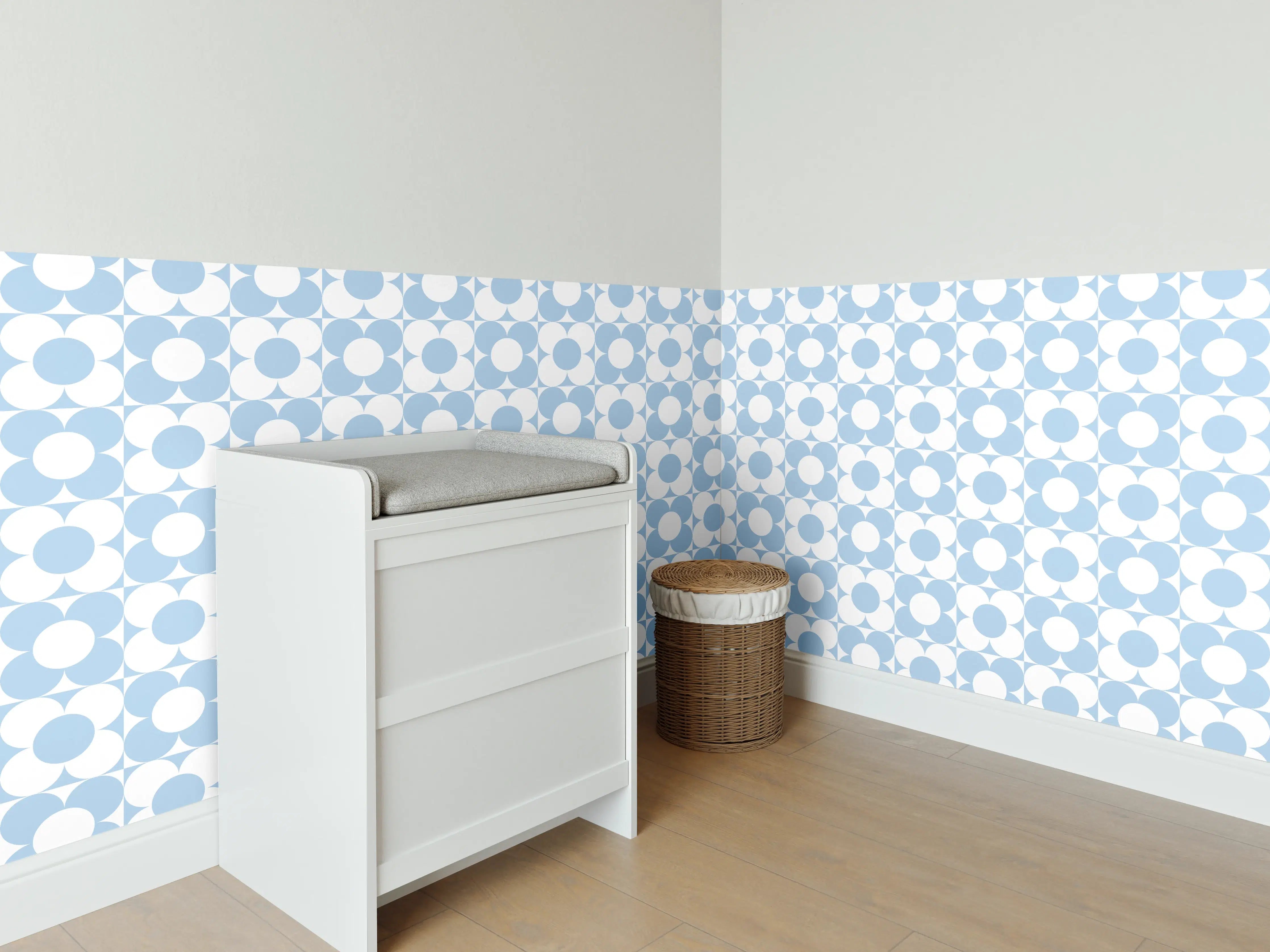 Babyzimmer Wandgestaltung - Himmelblauer Himmel mit Sonnenschein