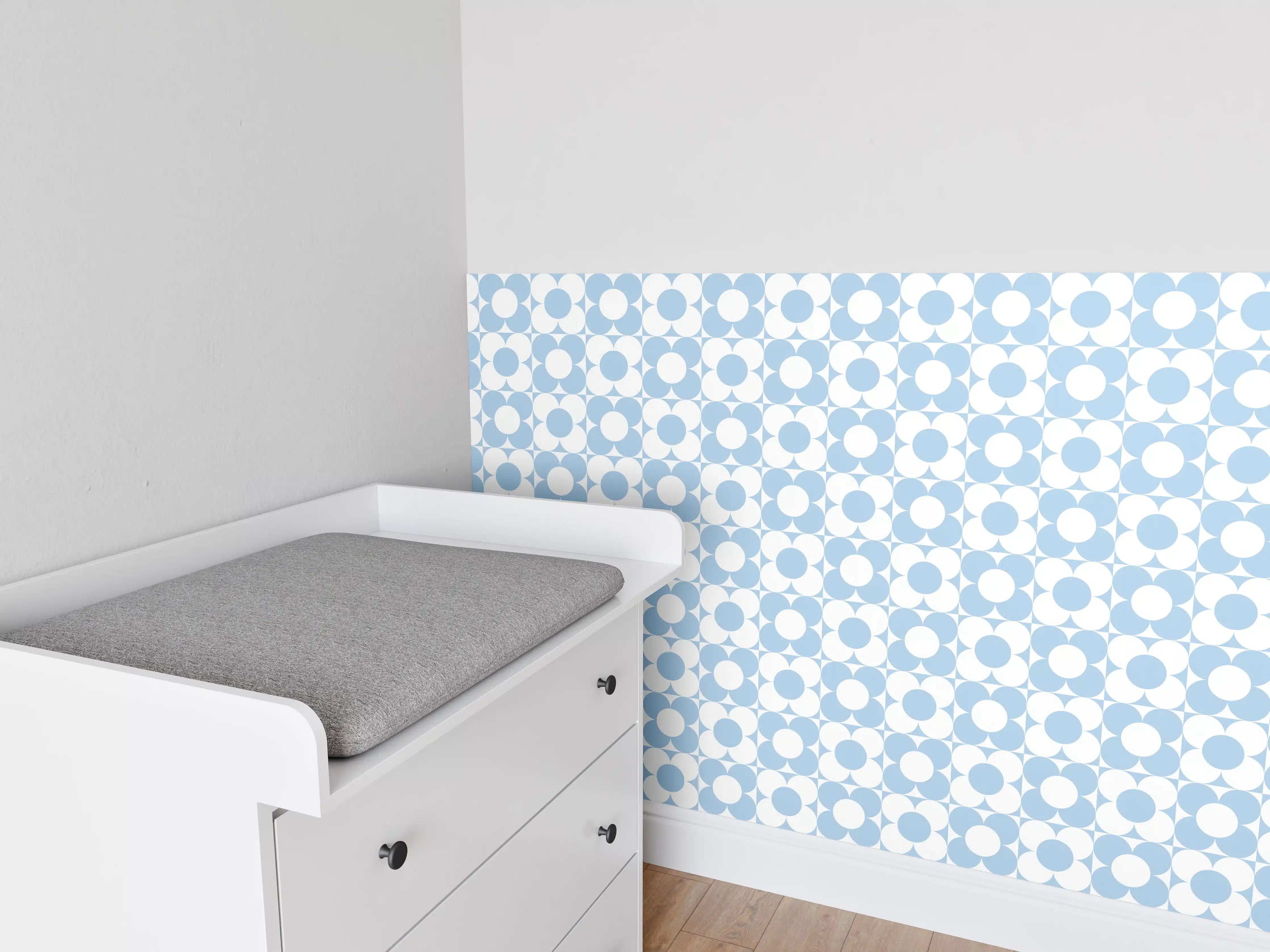 Babyzimmer Wandgestaltung - Himmelblauer Himmel mit Sonnenschein