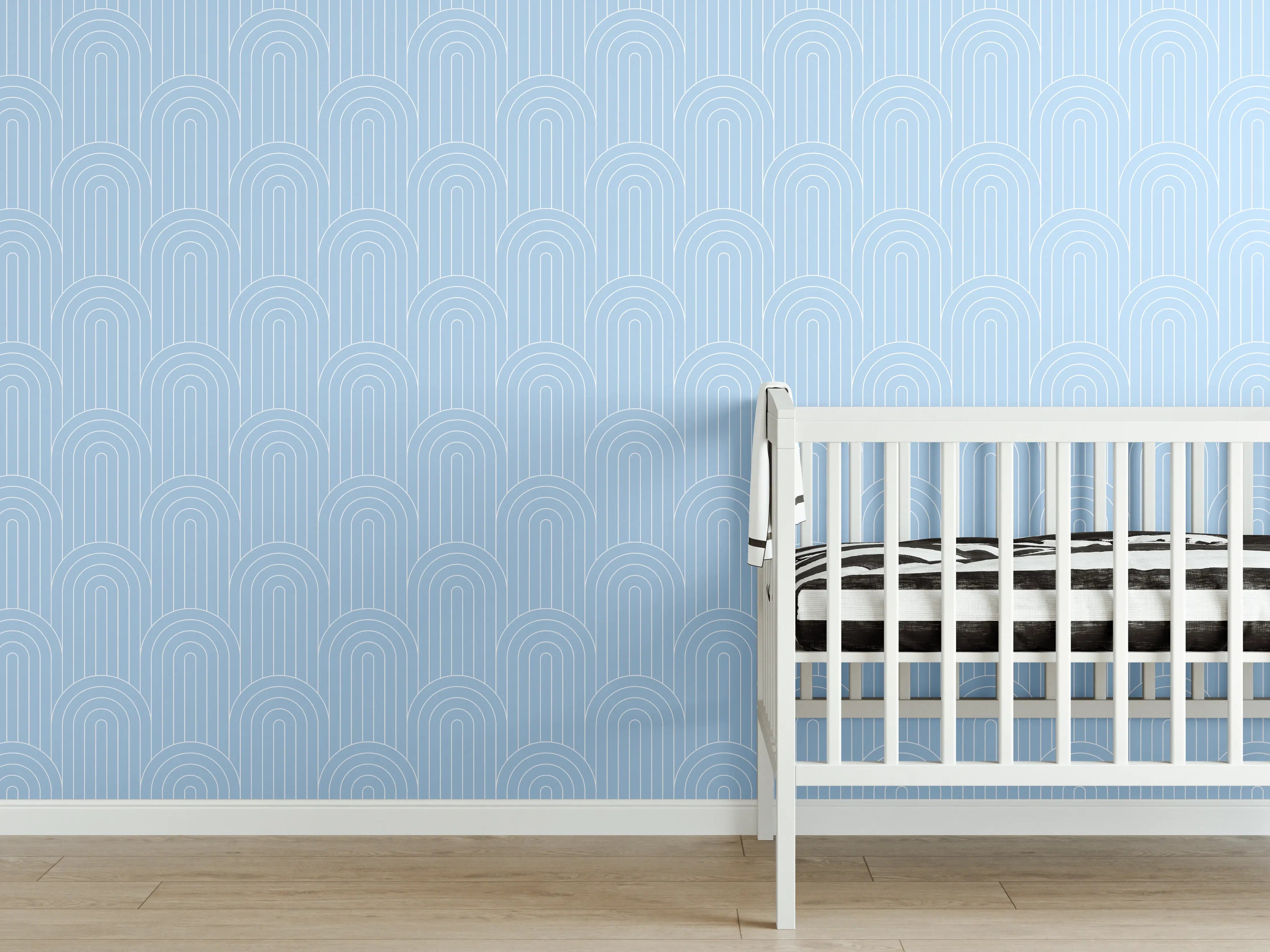 Babyzimmer Wandgestaltung - Himmelblauer Zen-Hintergrund