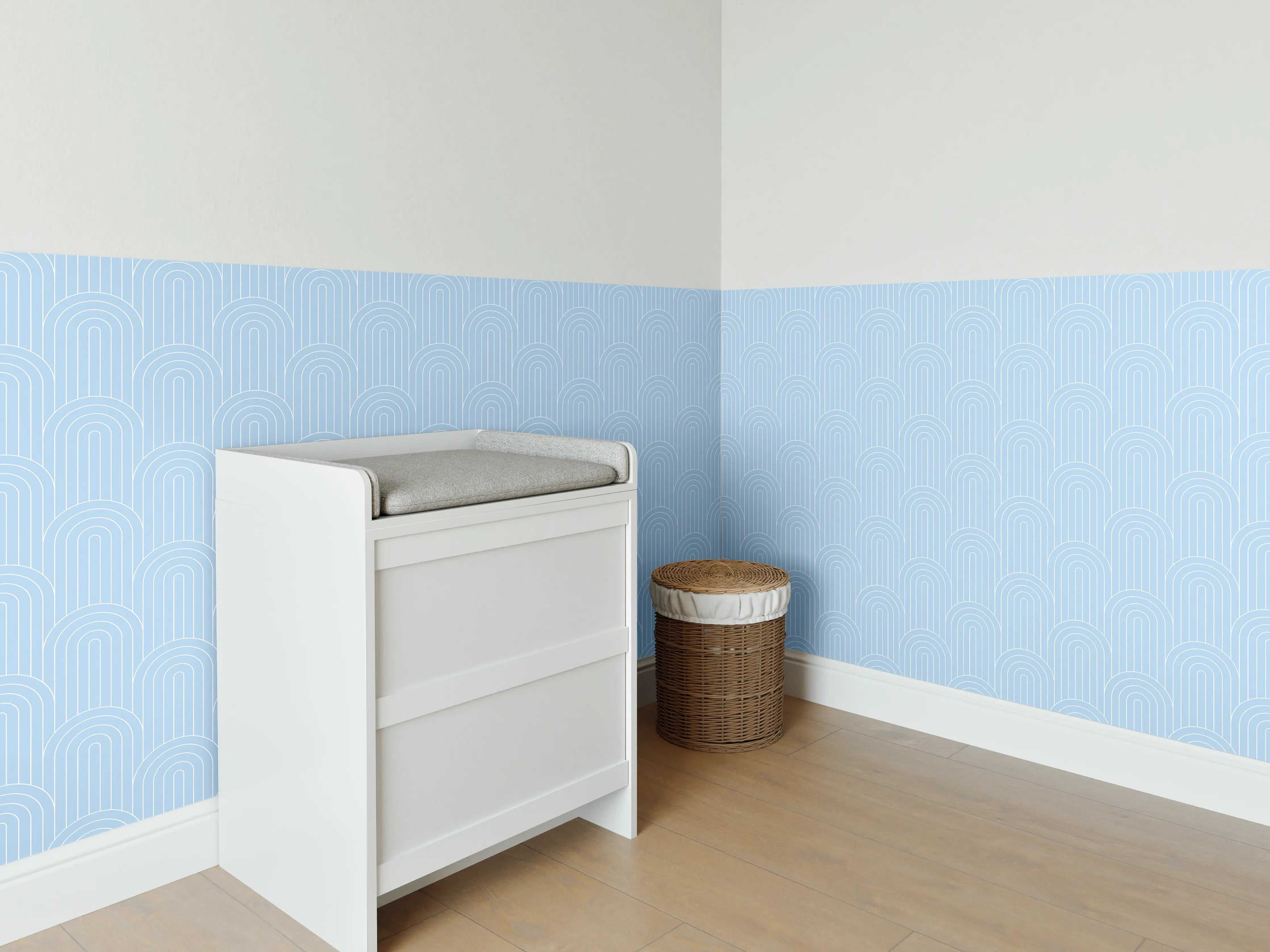 Babyzimmer Wandgestaltung - Himmelblauer Zen-Hintergrund