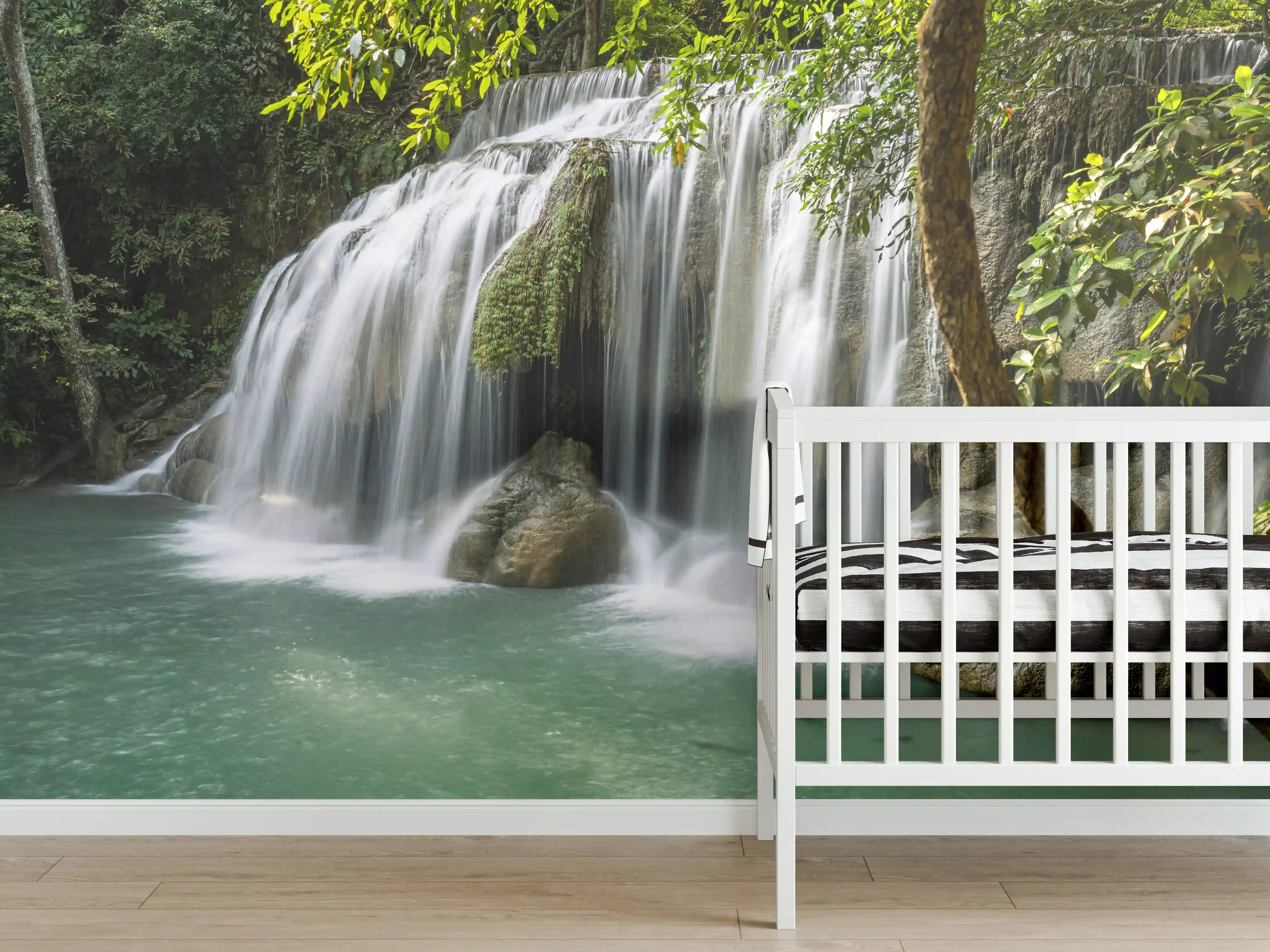 Babyzimmer Wandgestaltung - Himmlischer Erawan-Wasserfall - Thailand