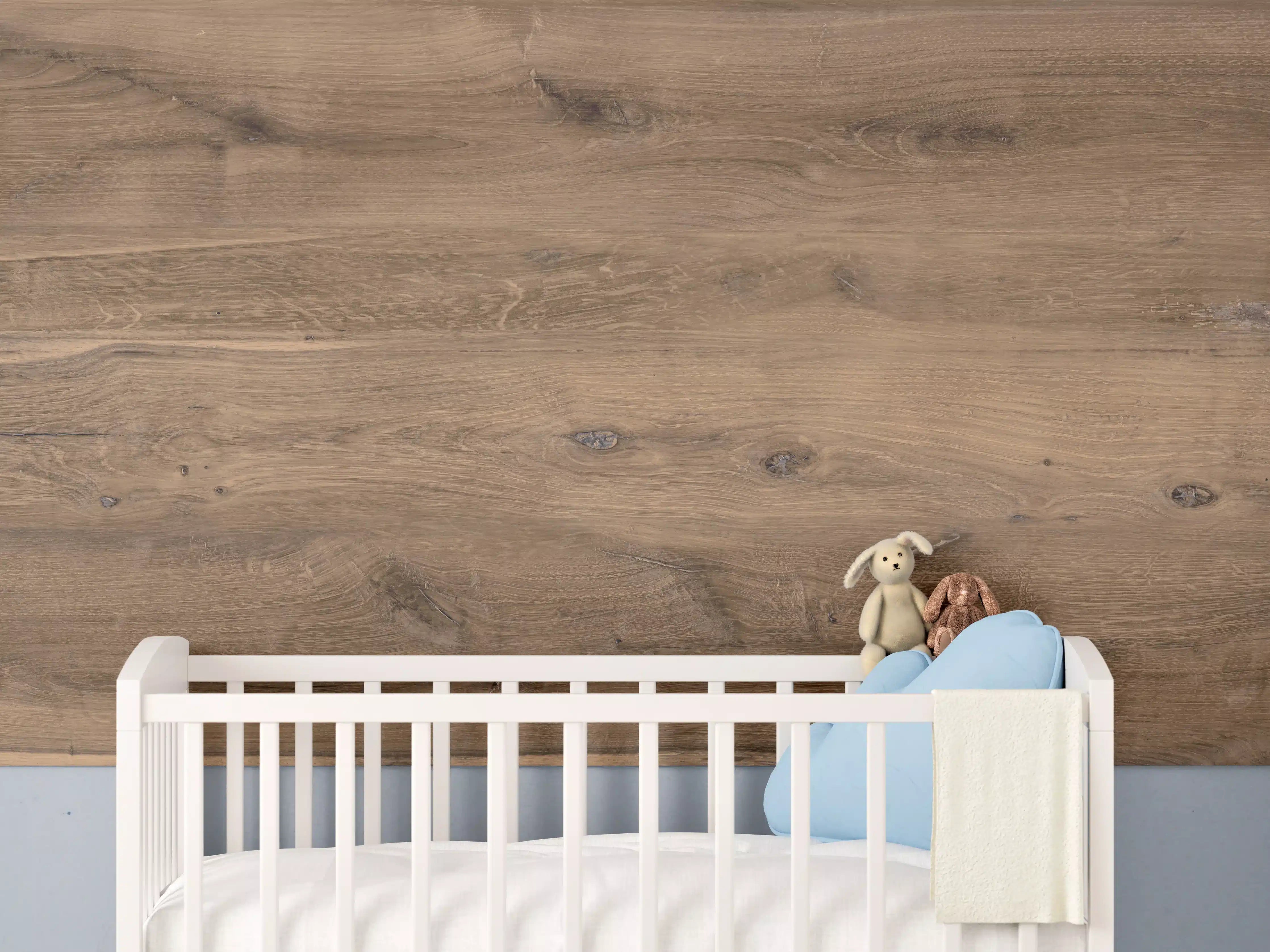 Babyzimmer Wandgestaltung - Hölzernes Eichenholz-Brett