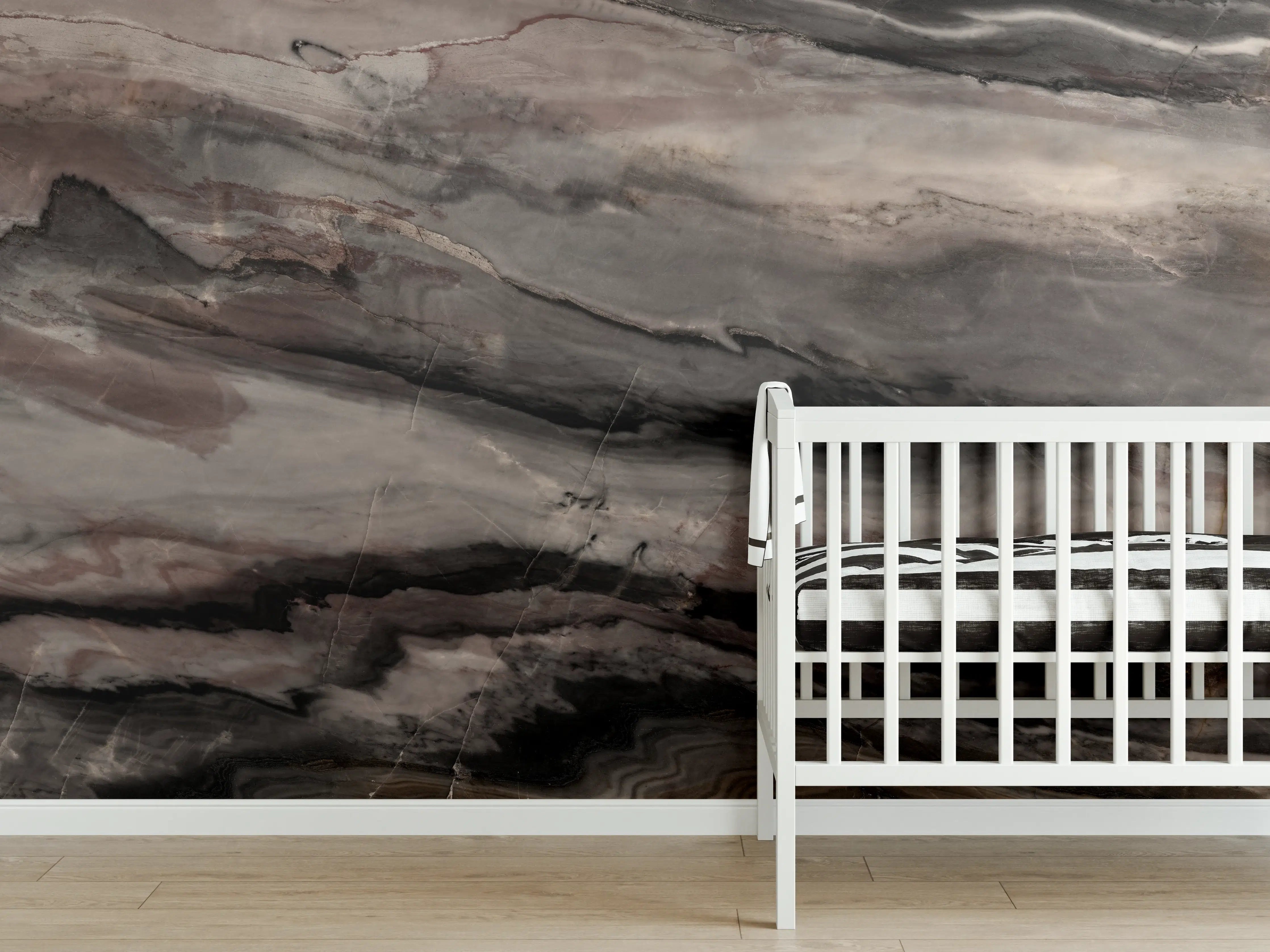 Babyzimmer Wandgestaltung - Holz-Marmor Textur