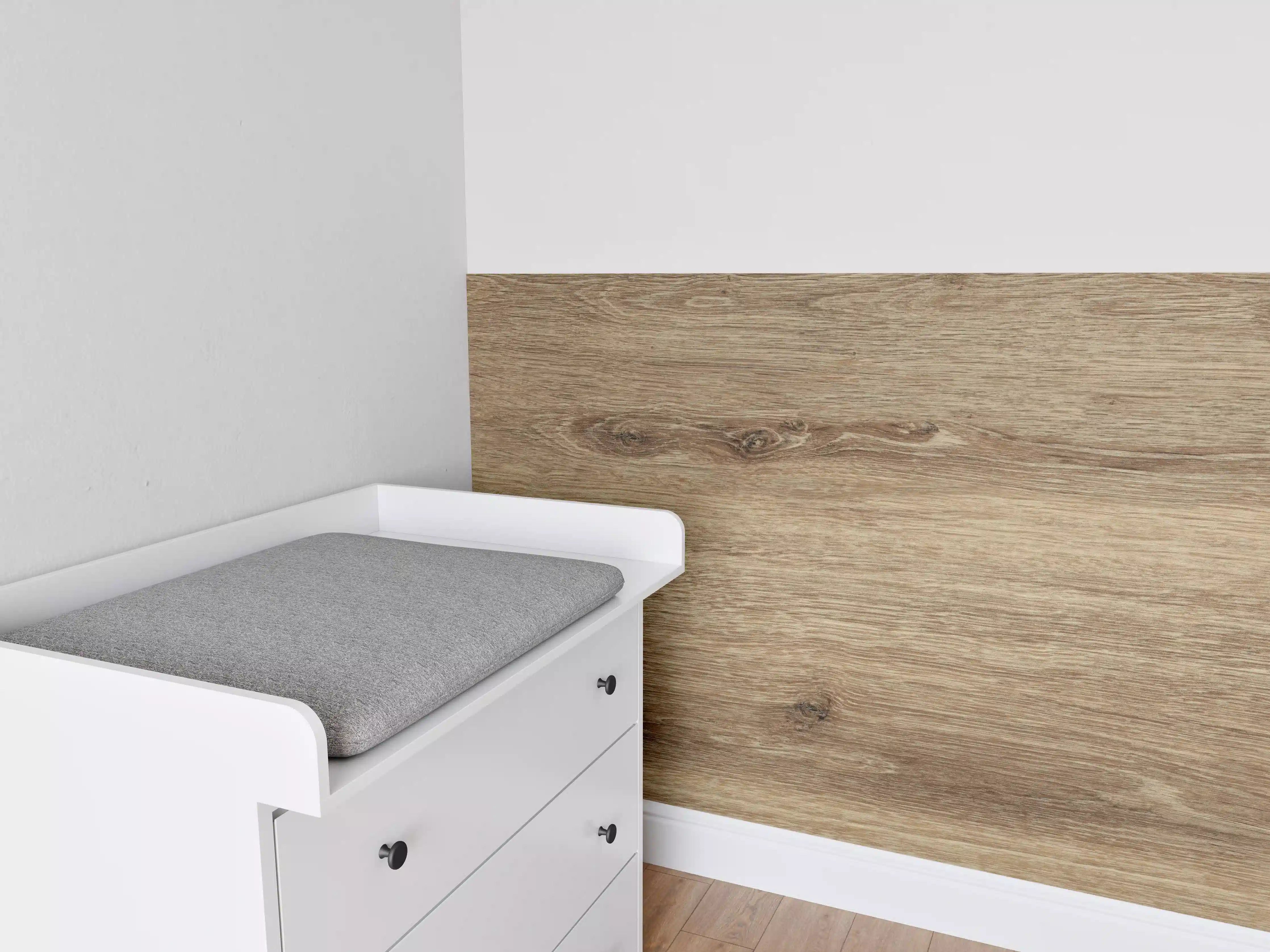 Babyzimmer Wandgestaltung - Holz-Optik Naturfarbe