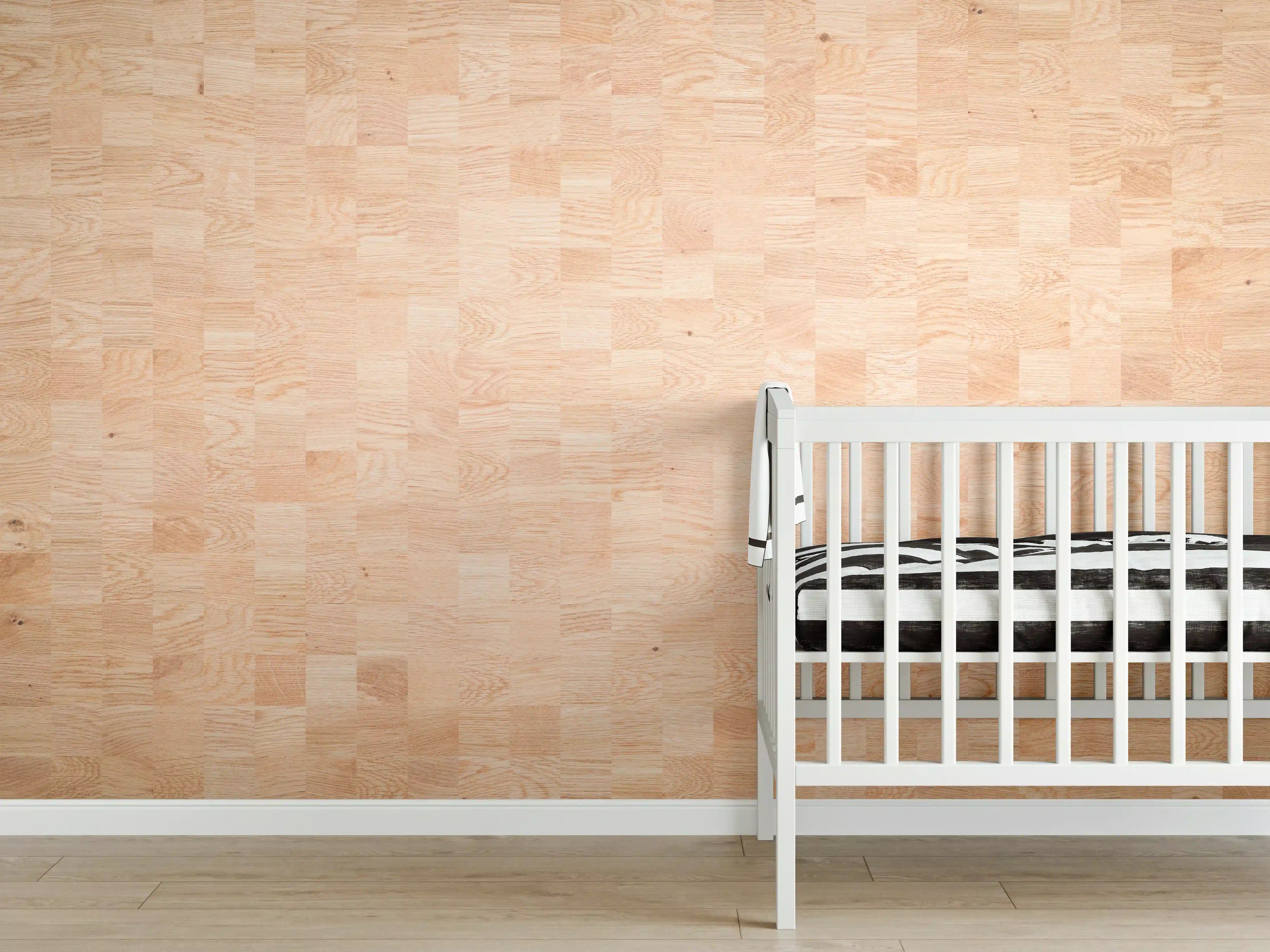 Babyzimmer Wandgestaltung - Holztextur aus Eschenholz
