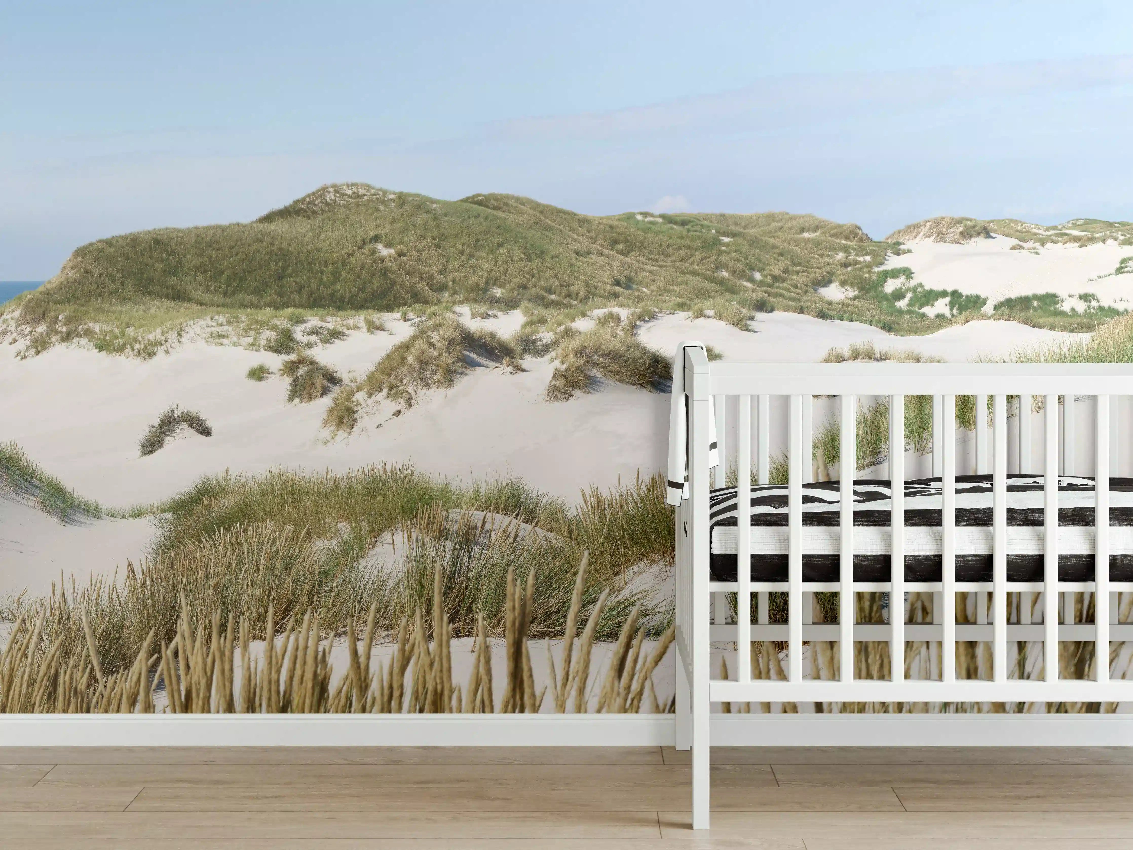 Babyzimmer Wandgestaltung - Idyllische Dünenlandschaft am Meer