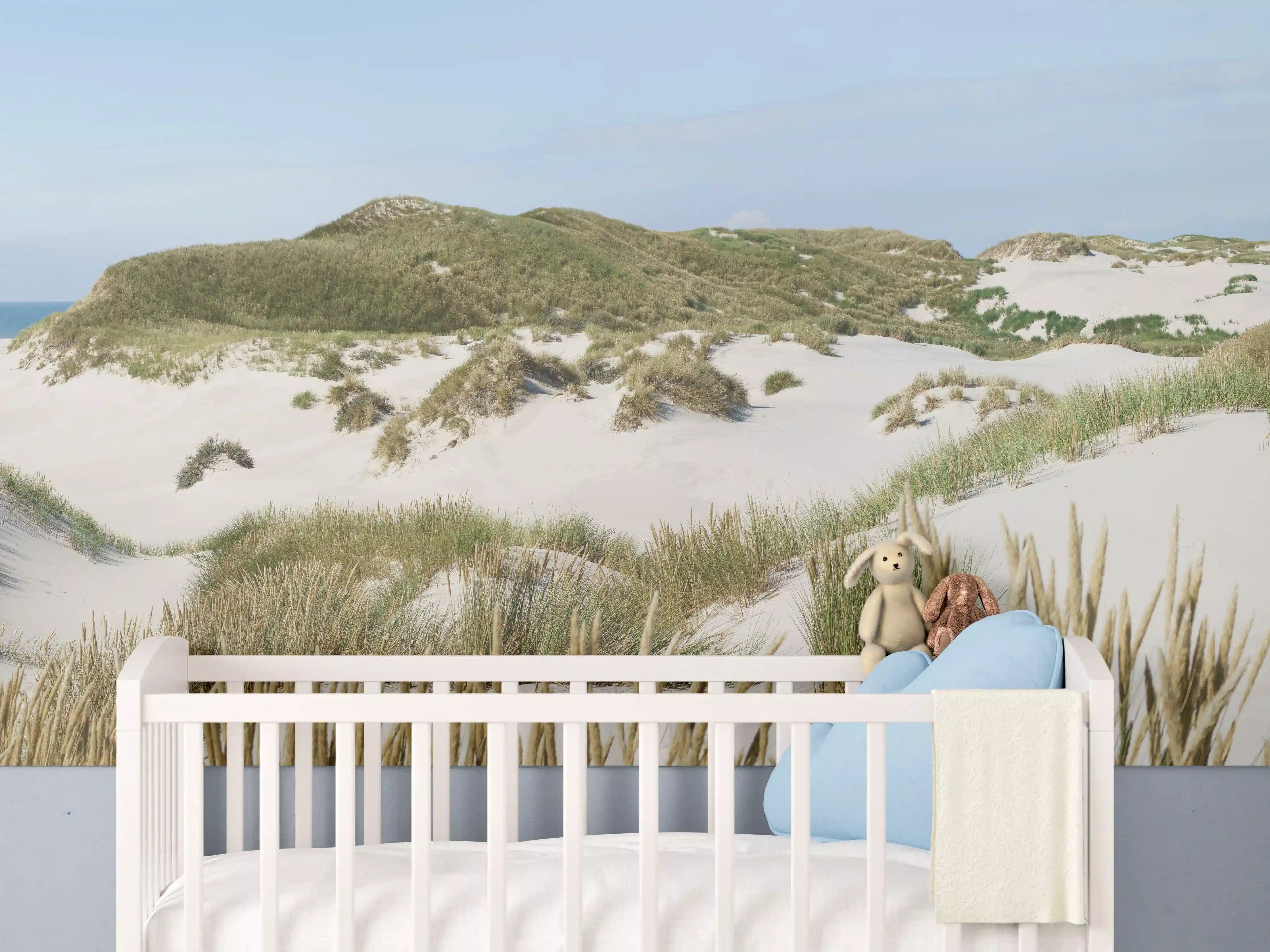 Babyzimmer Wandgestaltung - Idyllische Dünenlandschaft am Meer
