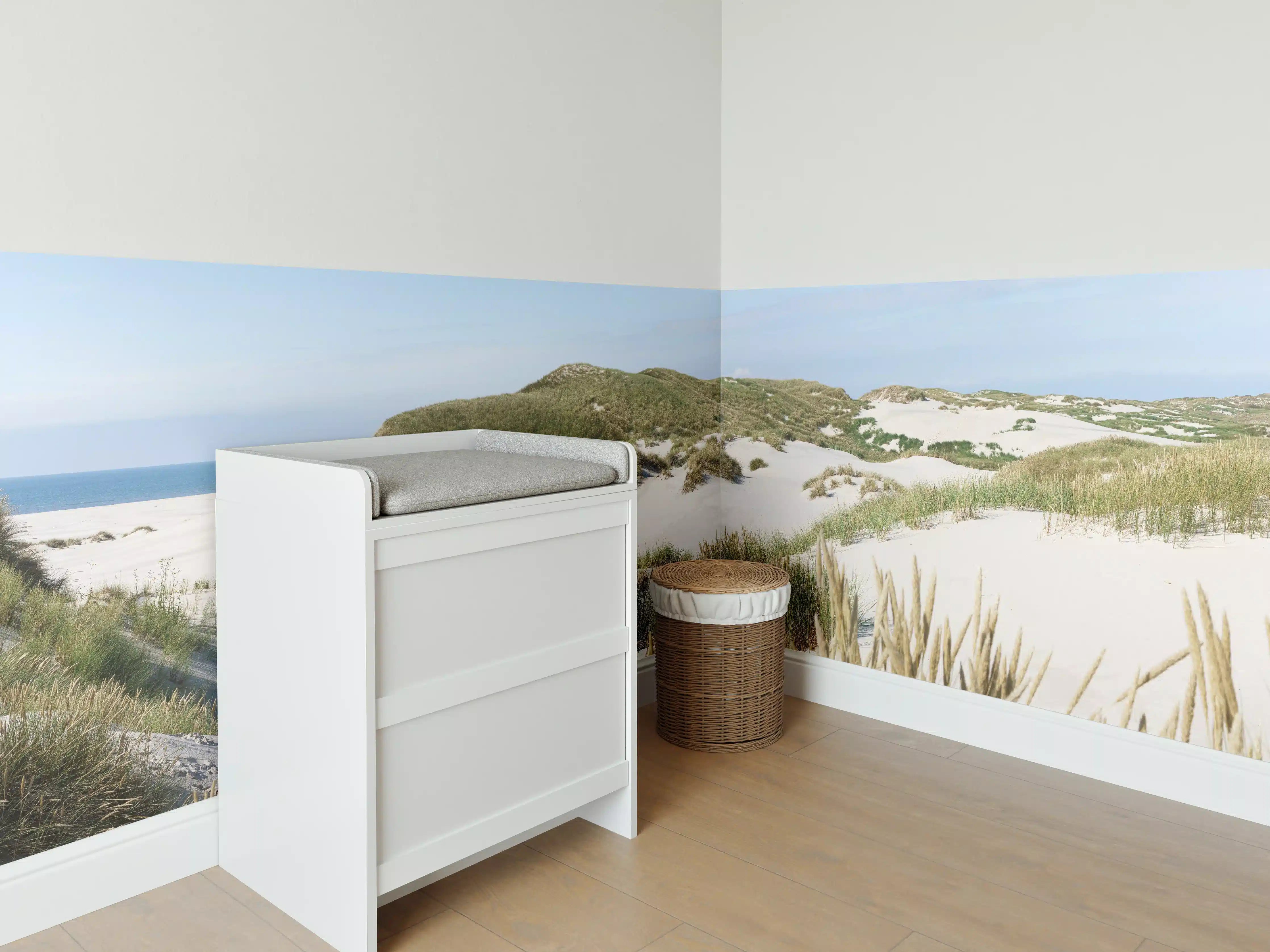 Babyzimmer Wandgestaltung - Idyllische Dünenlandschaft am Meer