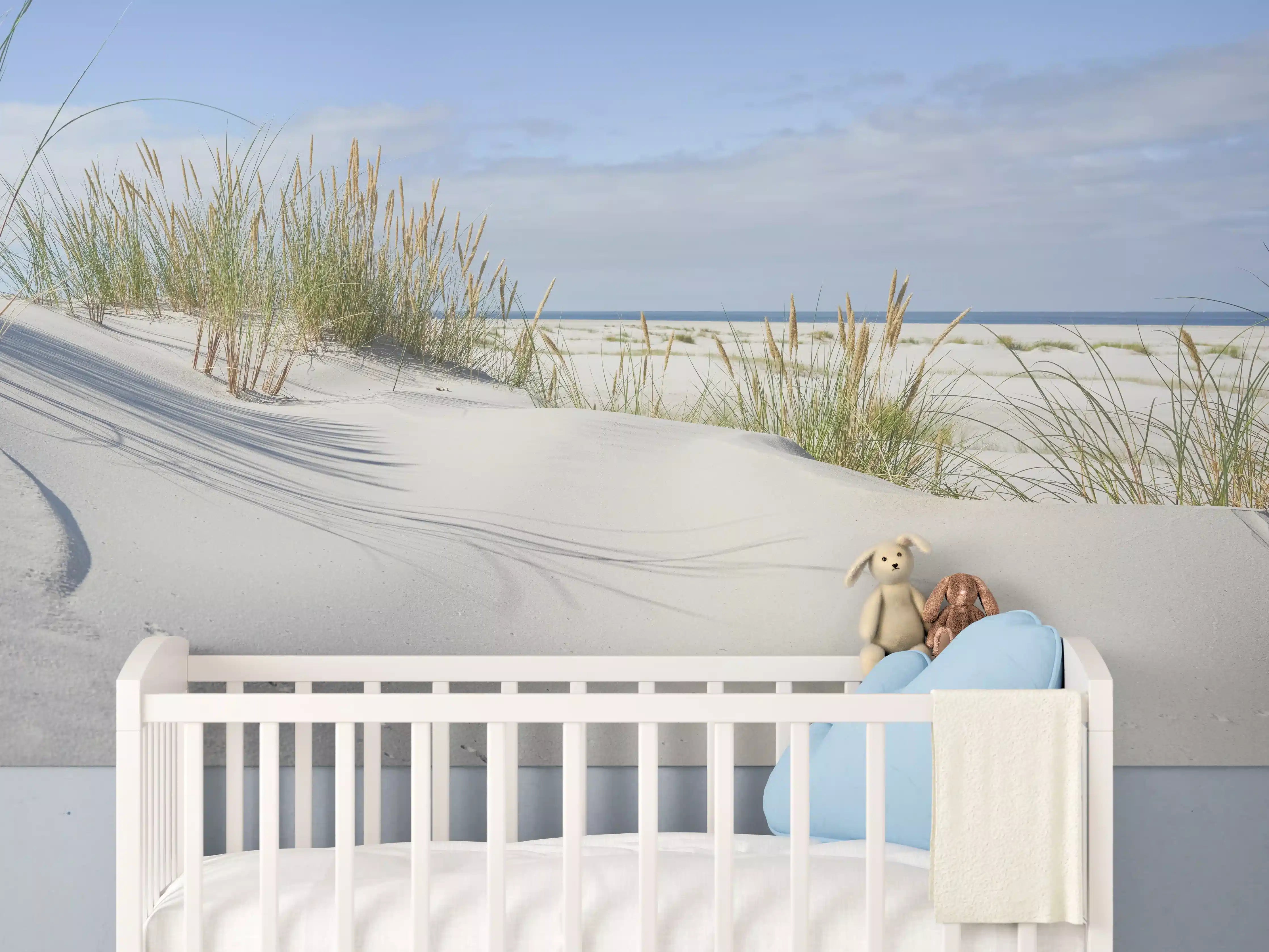 Babyzimmer Wandgestaltung - Idyllische Dünenlandschaft mit Meerblick