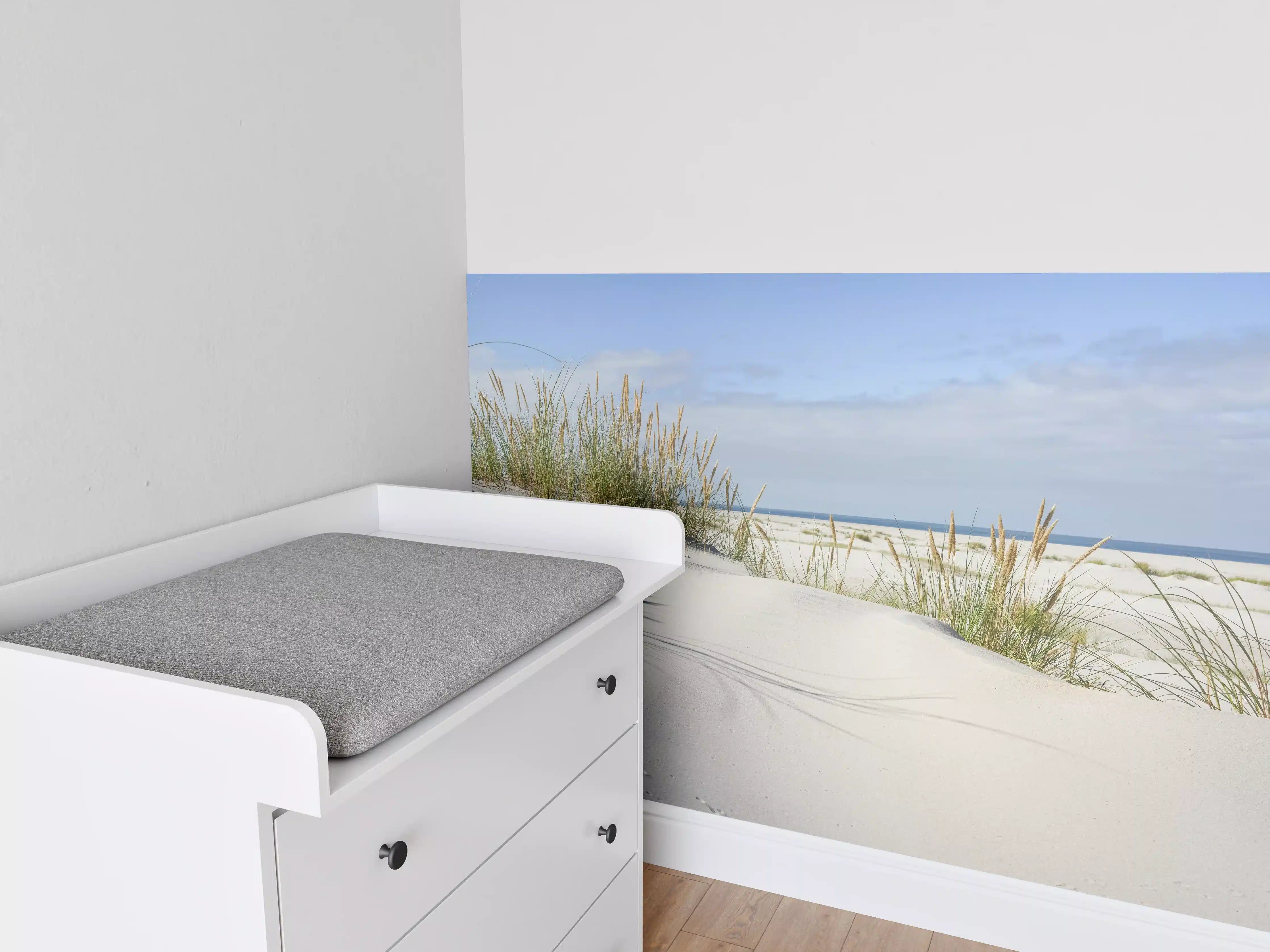Babyzimmer Wandgestaltung - Idyllische Dünenlandschaft mit Meerblick