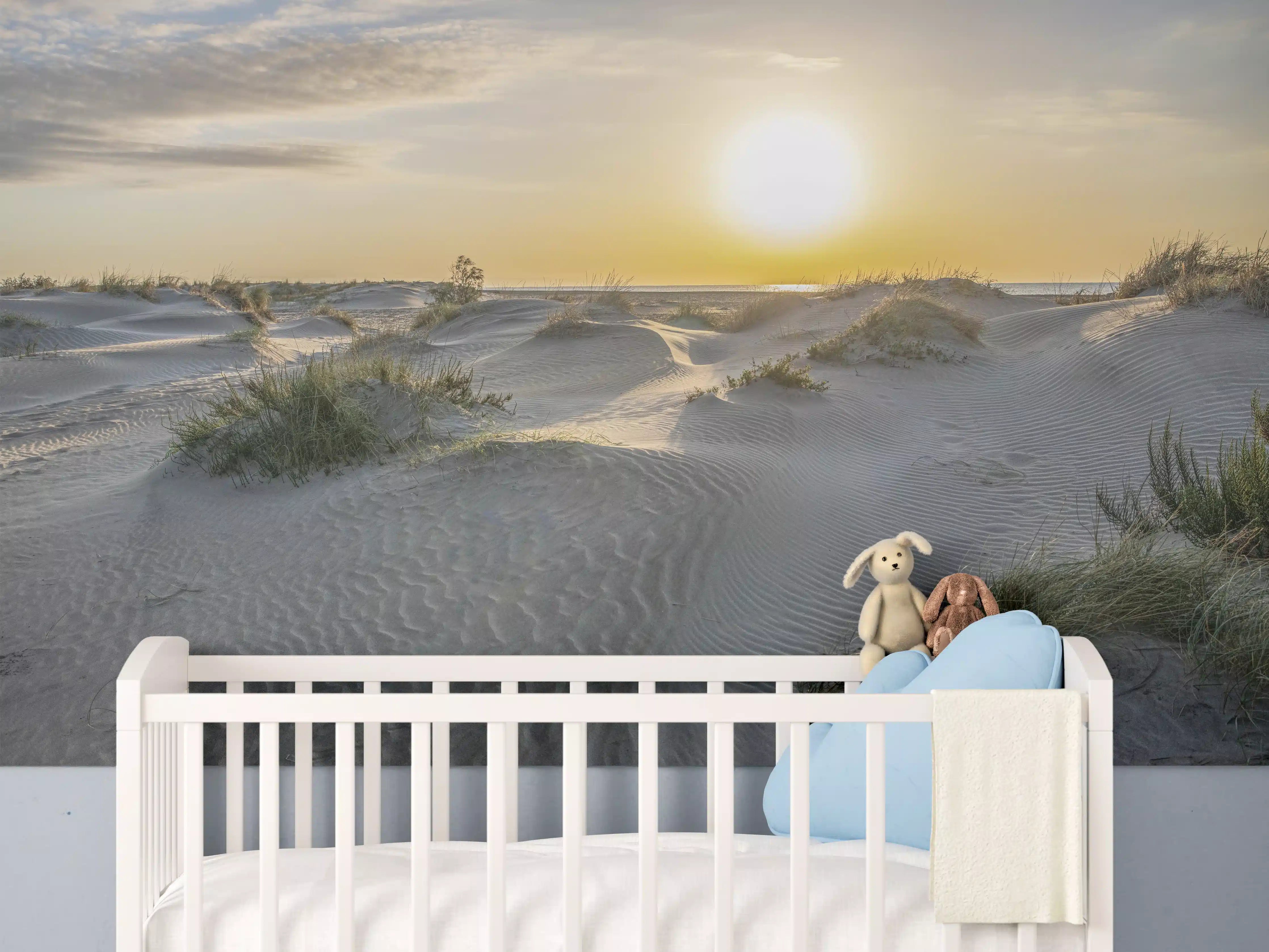 Babyzimmer Wandgestaltung - Idyllische Küstenlandschaft bei Sonnenuntergang