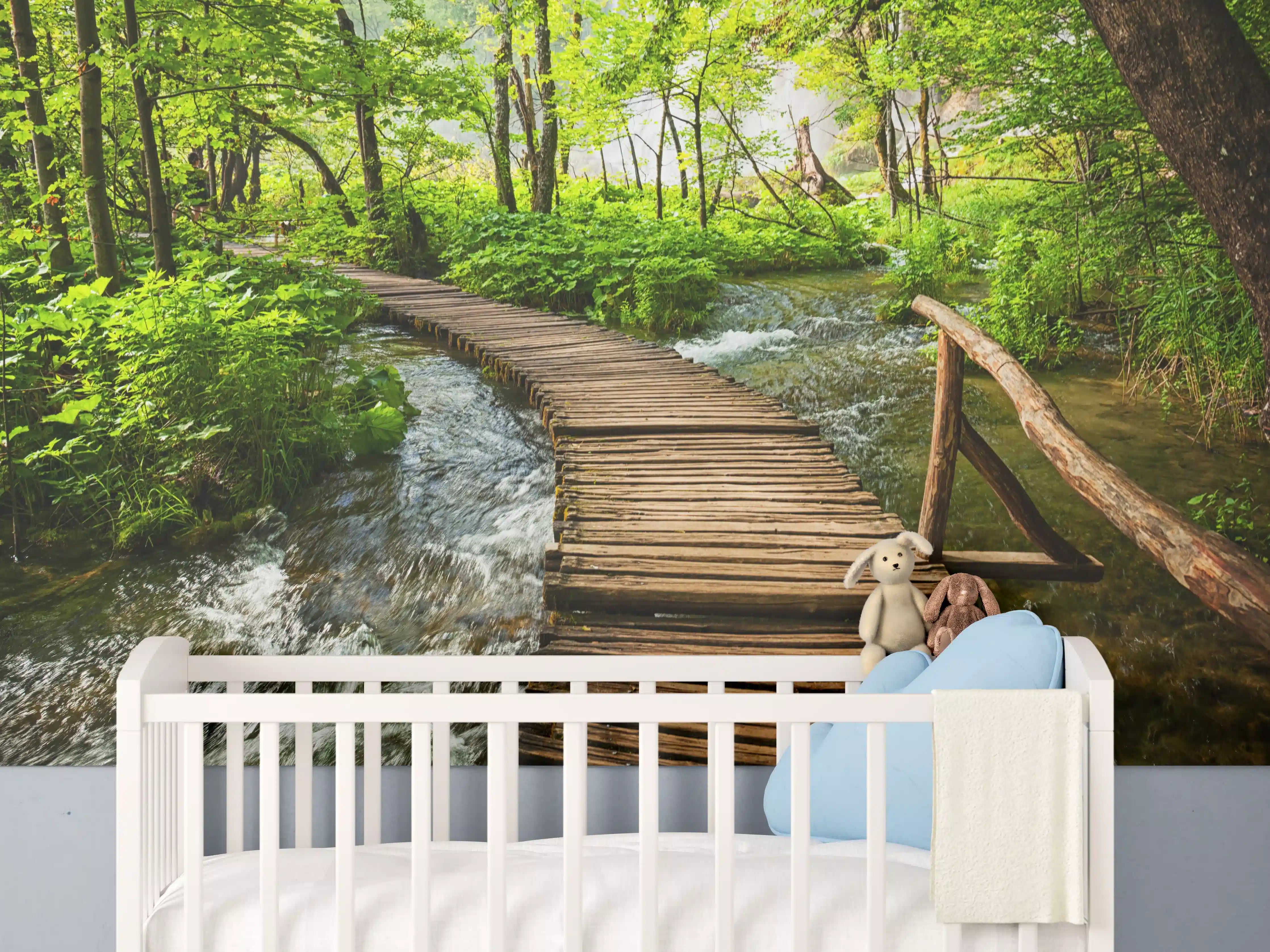 Babyzimmer Wandgestaltung - Idyllischer Dschungelpfad - Kroatien