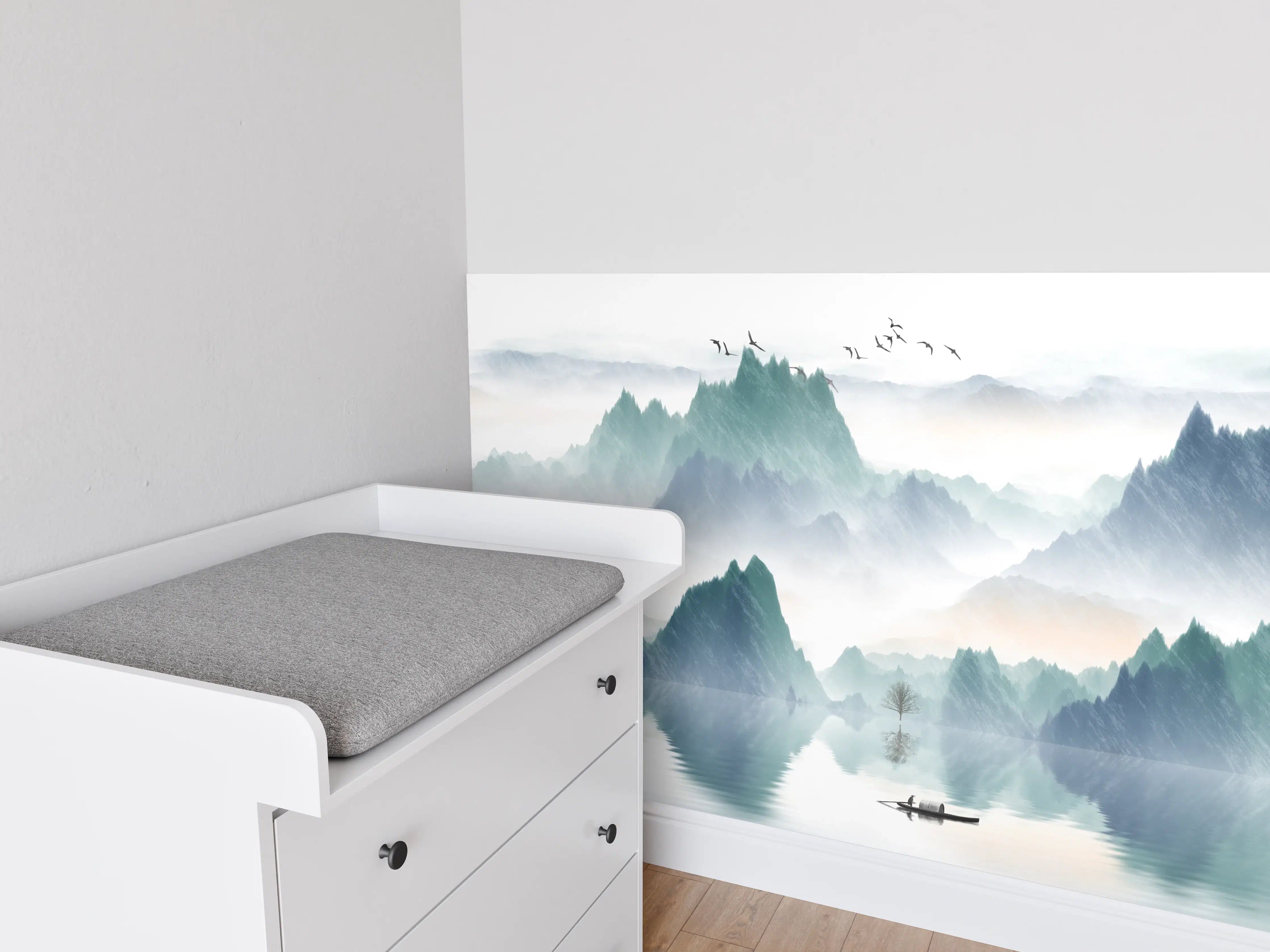 Babyzimmer Wandgestaltung - In den Bergen - Moderne Kunst
