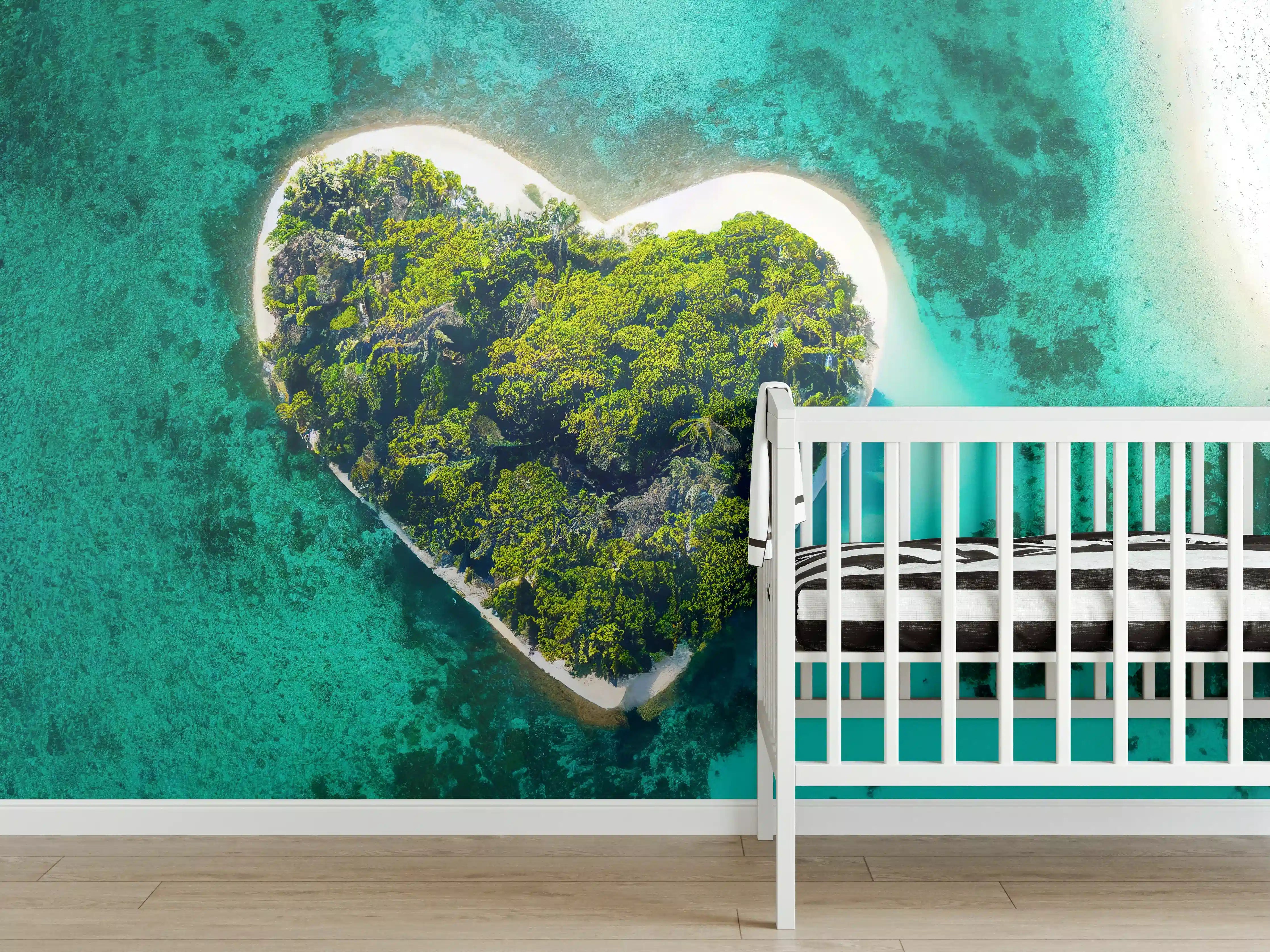 Babyzimmer Wandgestaltung - Insel in Herzform