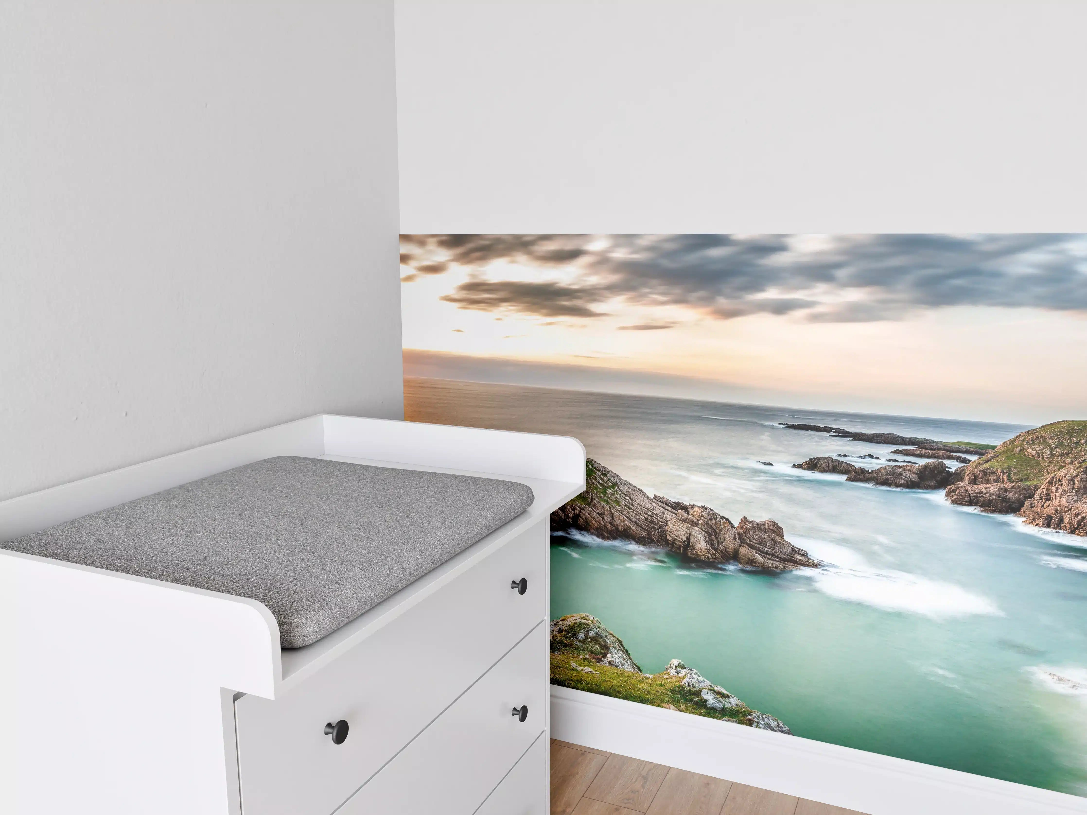 Babyzimmer Wandgestaltung - Irland Küstenpanorama Sonnenuntergang