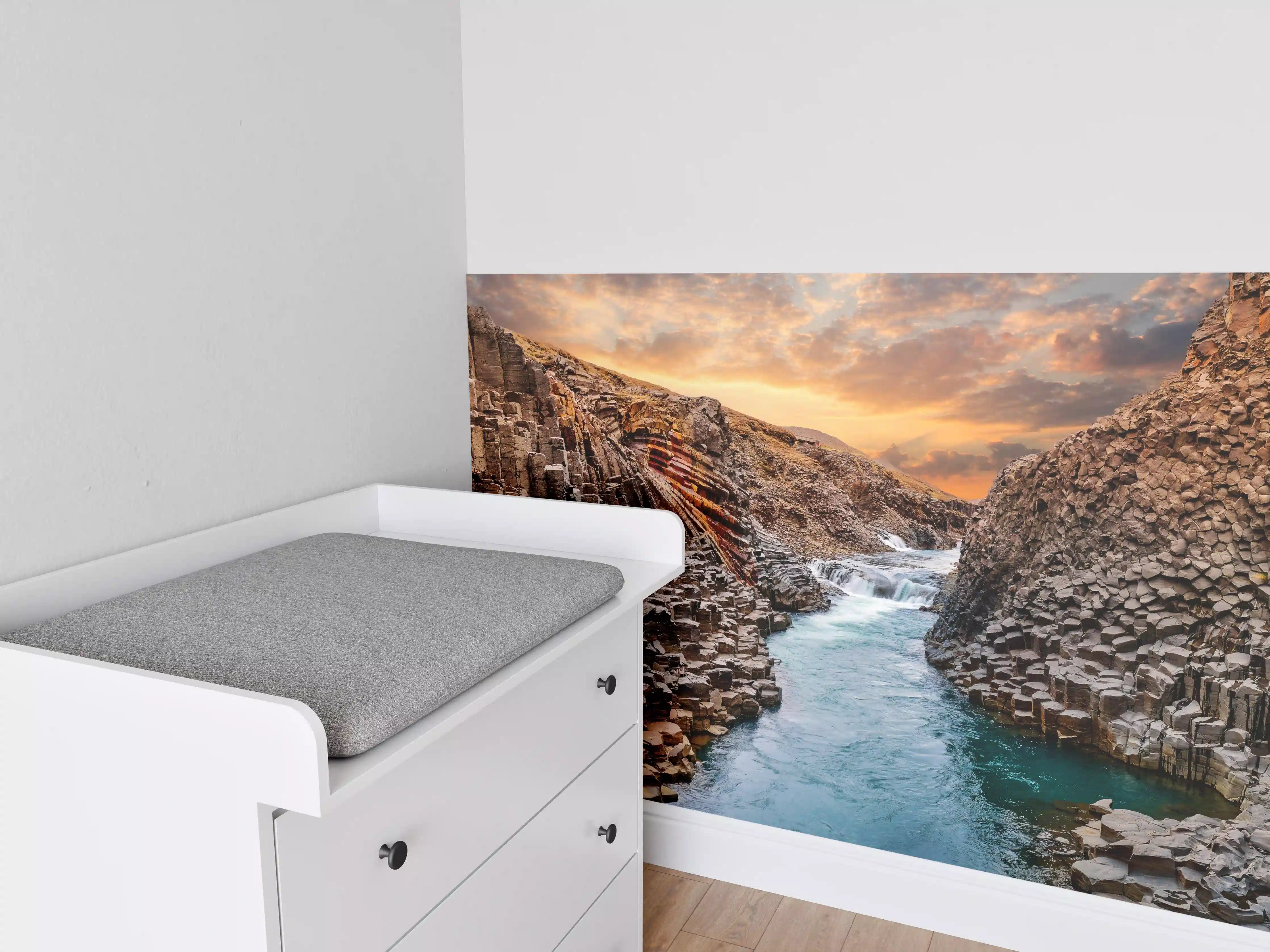 Babyzimmer Wandgestaltung - Isländische Basalt-Schlucht