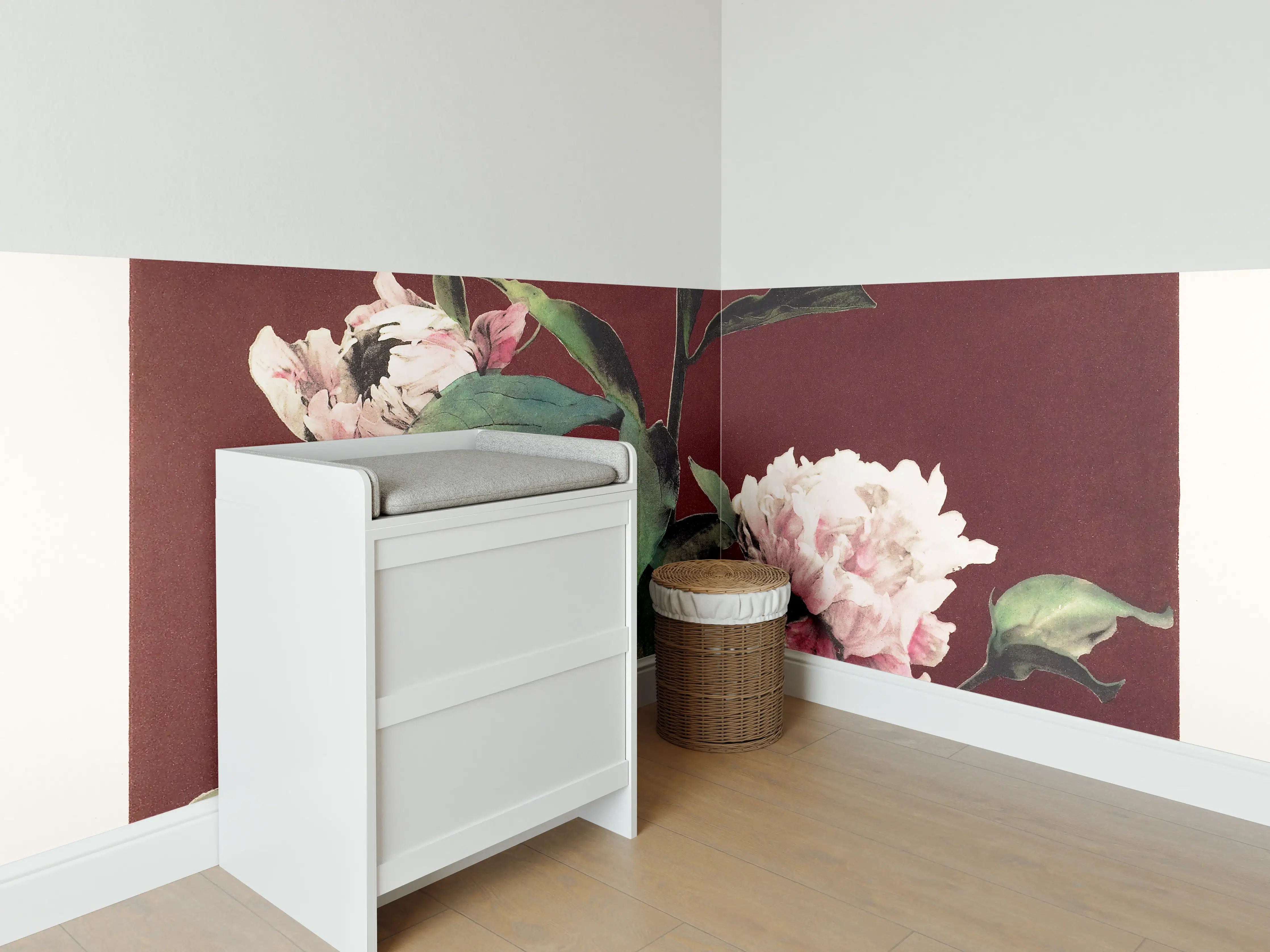 Babyzimmer Wandgestaltung - Japanische Pfingstrosen - Gemälde
