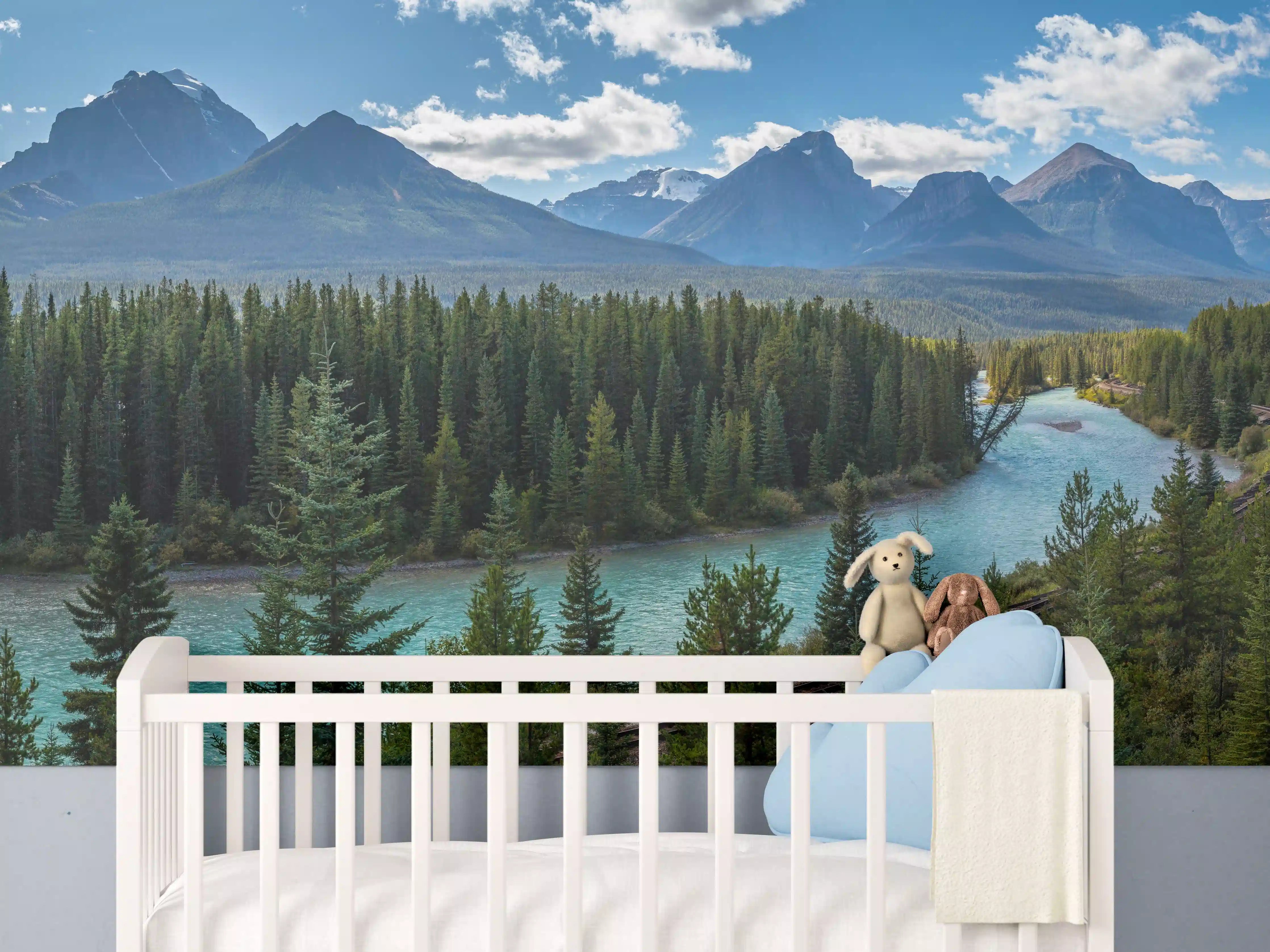 Babyzimmer Wandgestaltung - Kanada Nationalpark Natur Zug Gleisen
