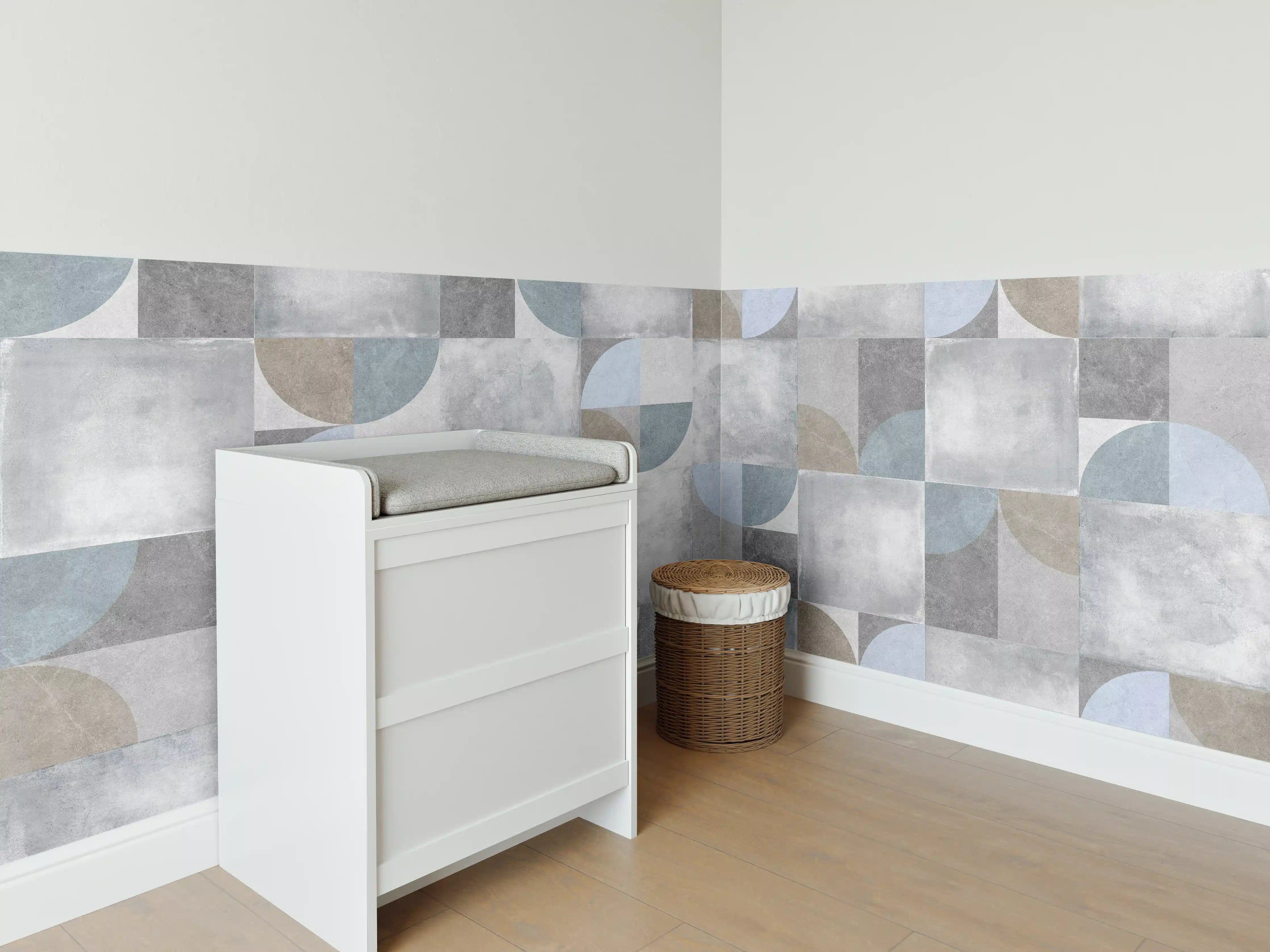 Babyzimmer Wandgestaltung - Karierter Keramik Hintergrund