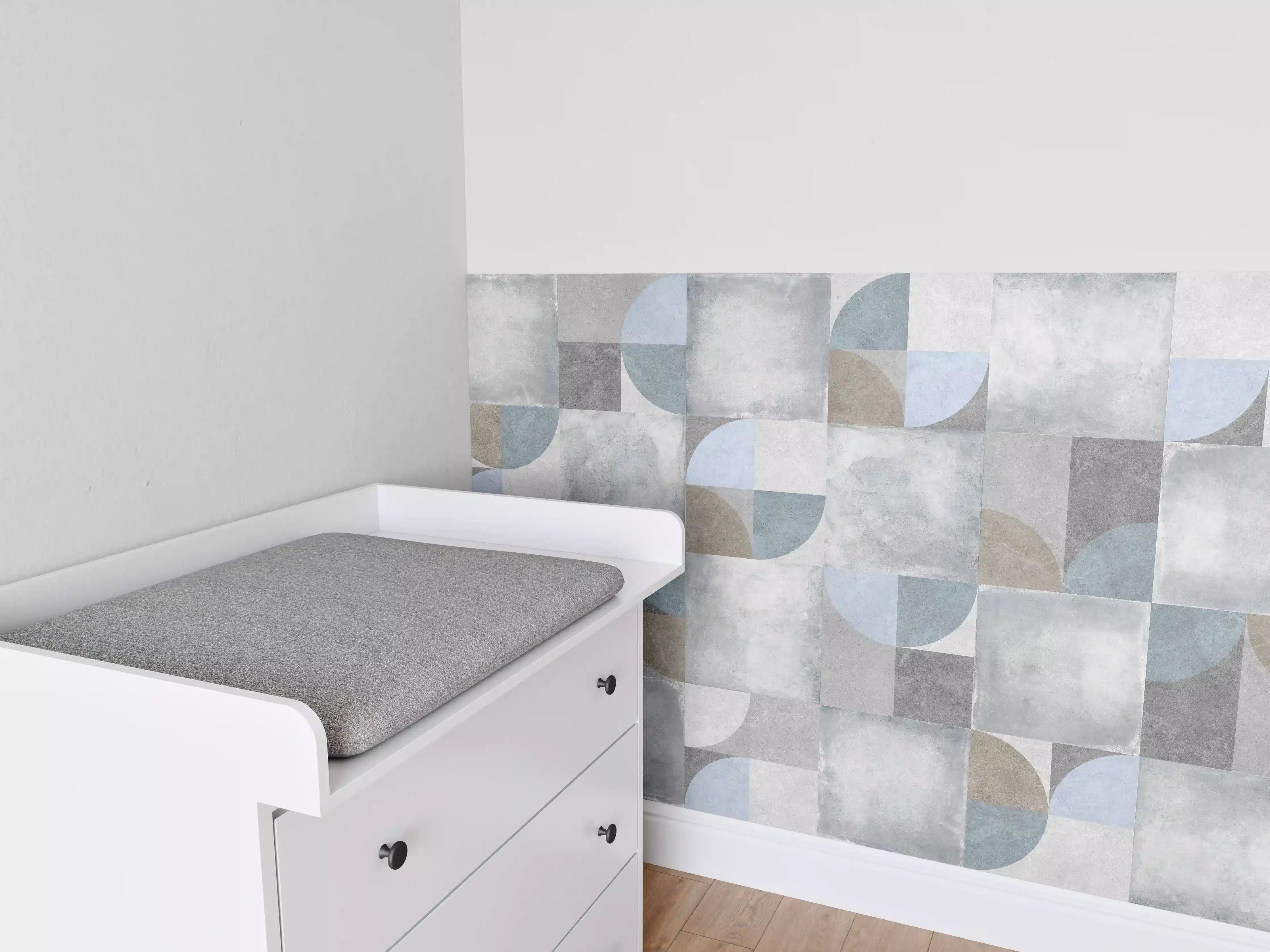 Babyzimmer Wandgestaltung - Karierter Keramik Hintergrund