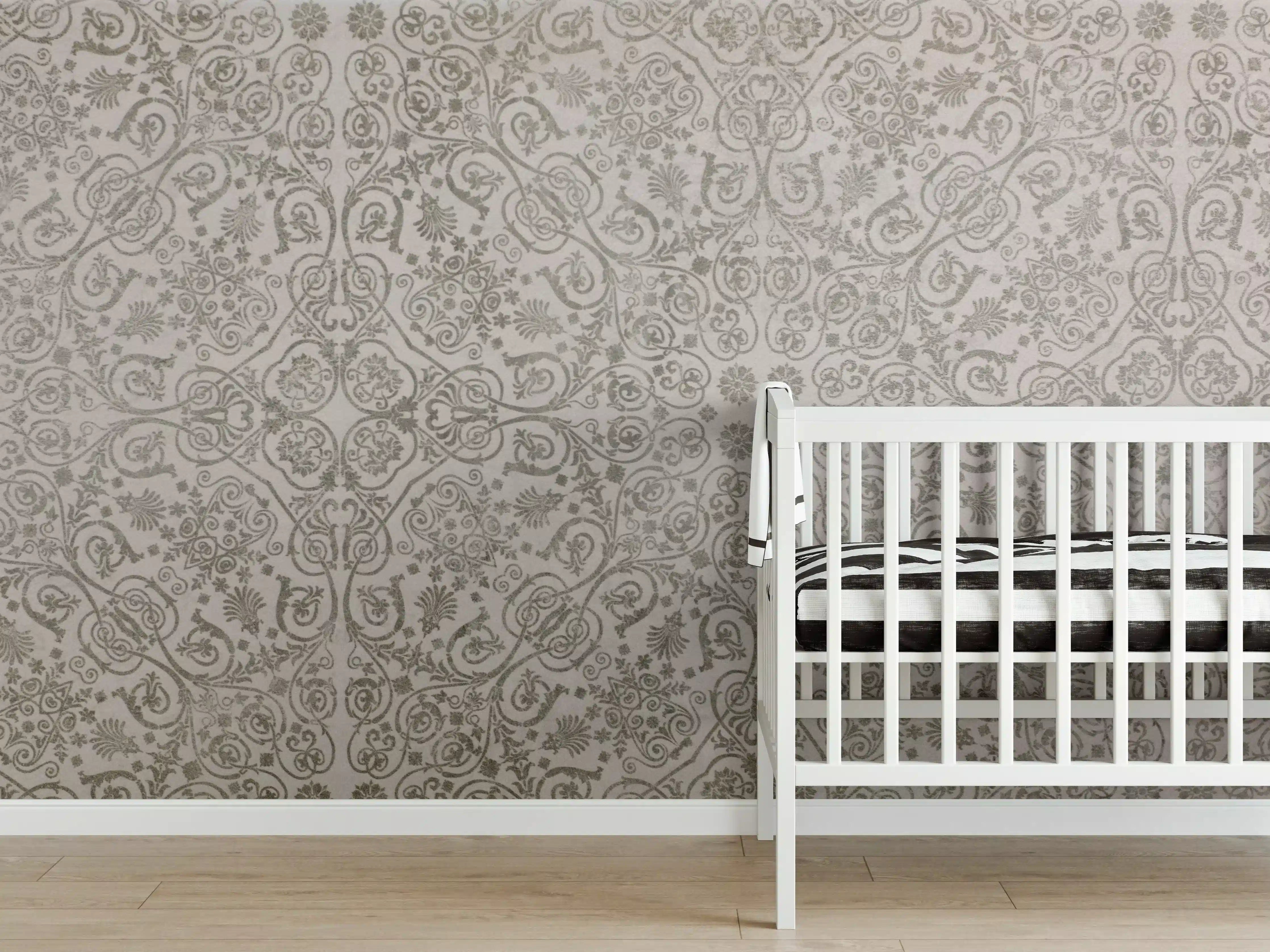 Babyzimmer Wandgestaltung - Keramikfliese mit abstraktem Mosaik-Blumenmuster