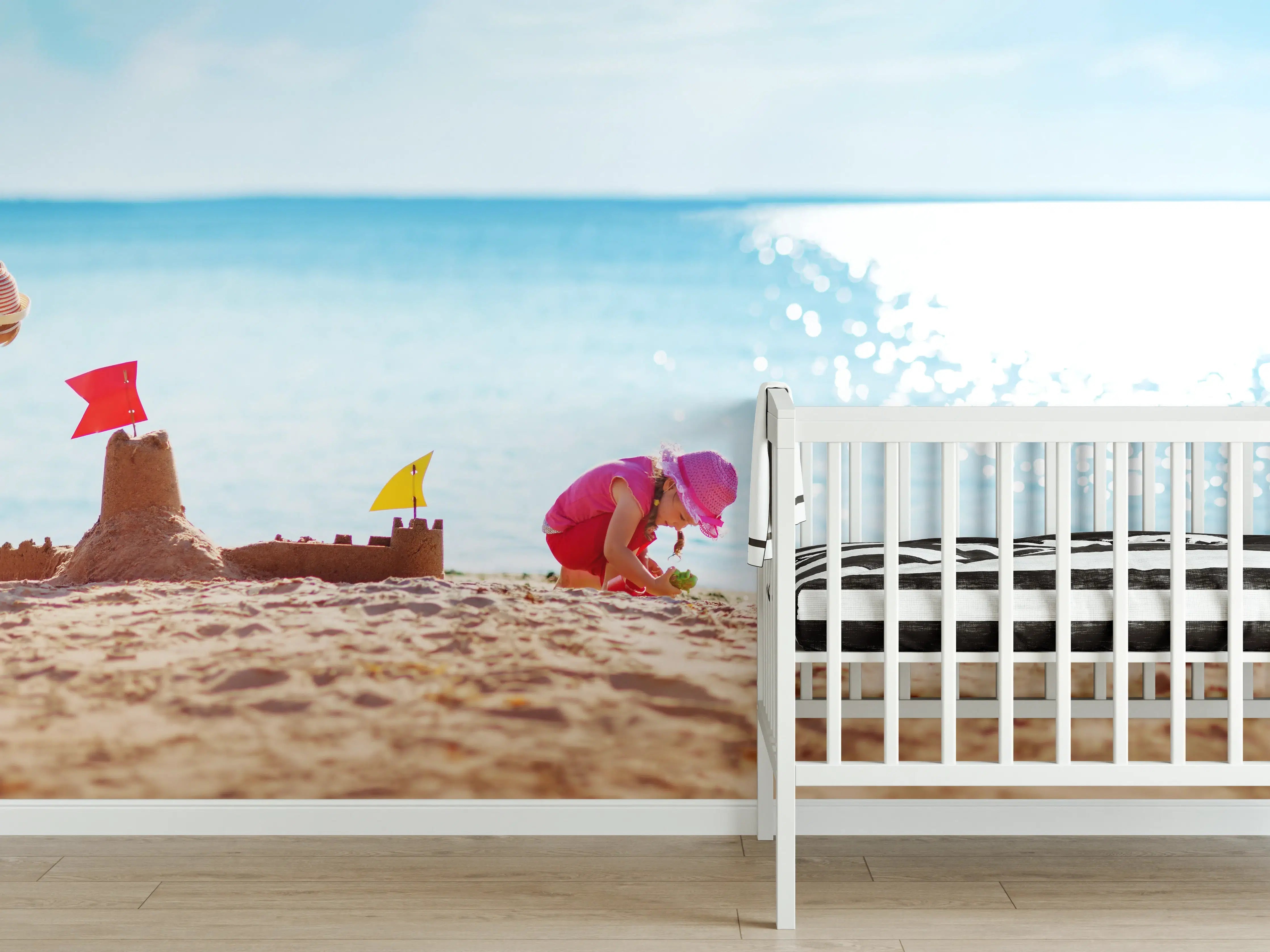 Babyzimmer Wandgestaltung - Kinder Spiel Strand Sonnenschein
