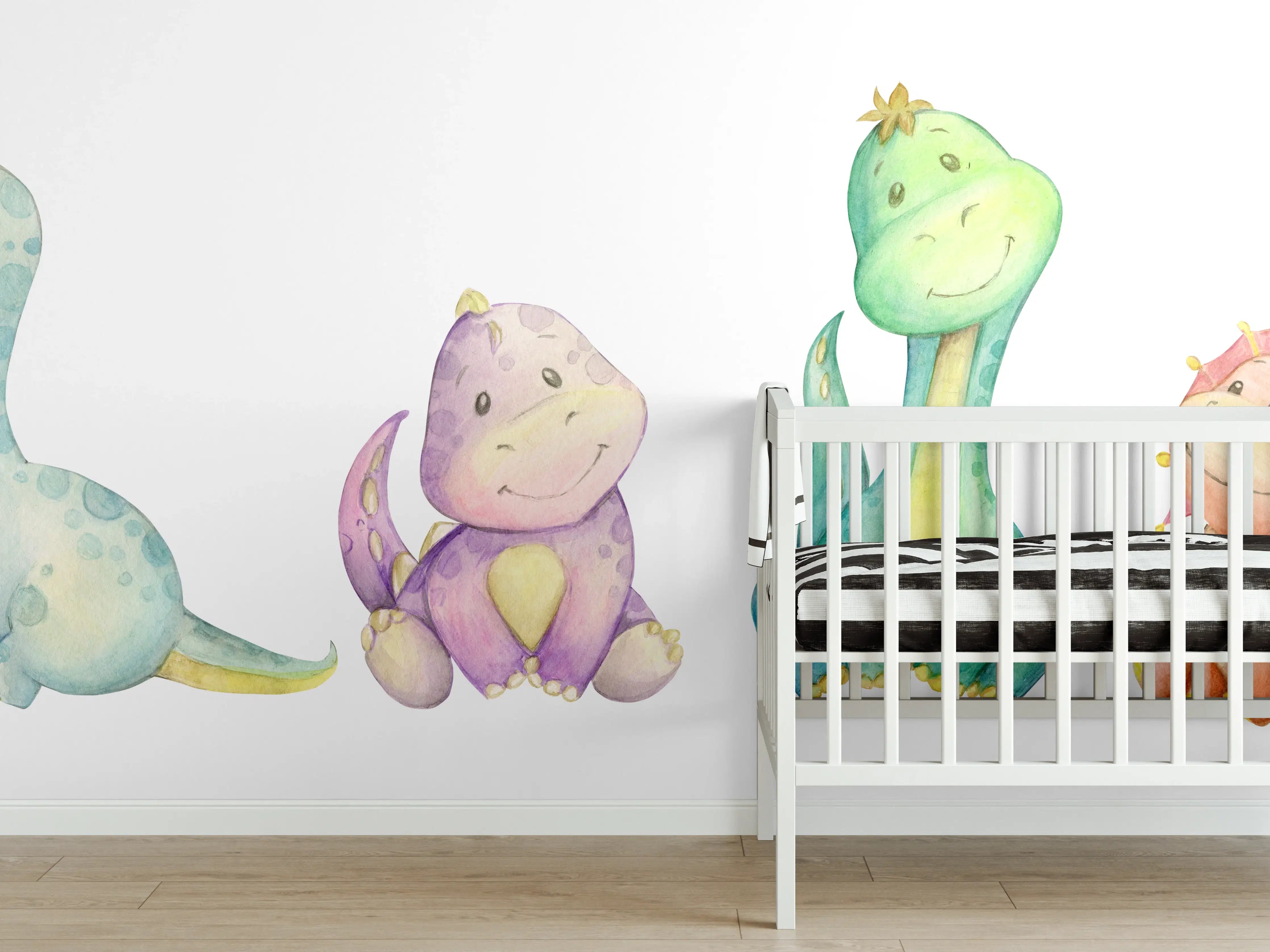 Babyzimmer Wandgestaltung - Kindliche Dinosaurier