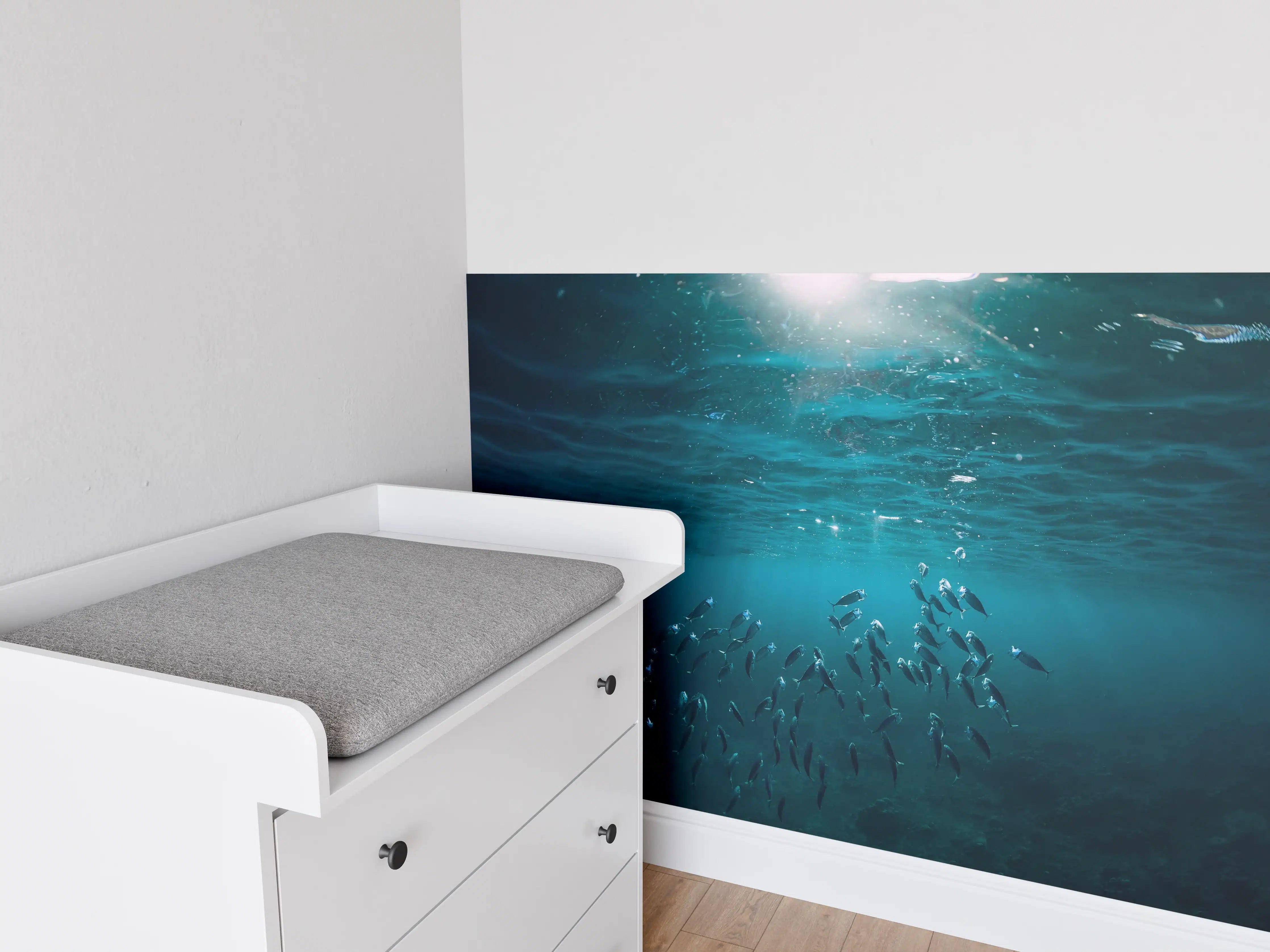 Babyzimmer Wandgestaltung - Kleiner Fischschwarm Unterwasser