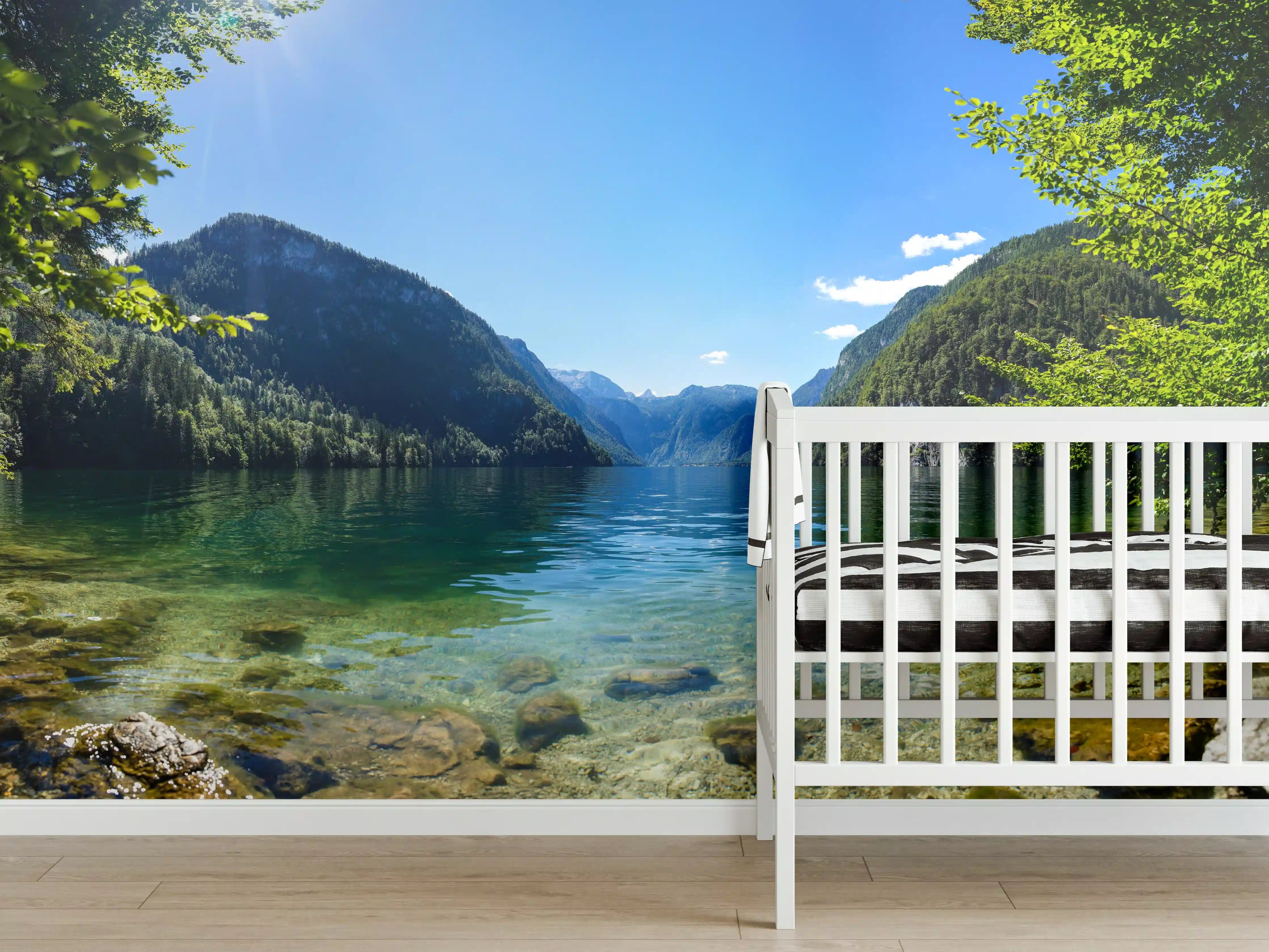 Babyzimmer Wandgestaltung - Königsee & Berge in Alpen