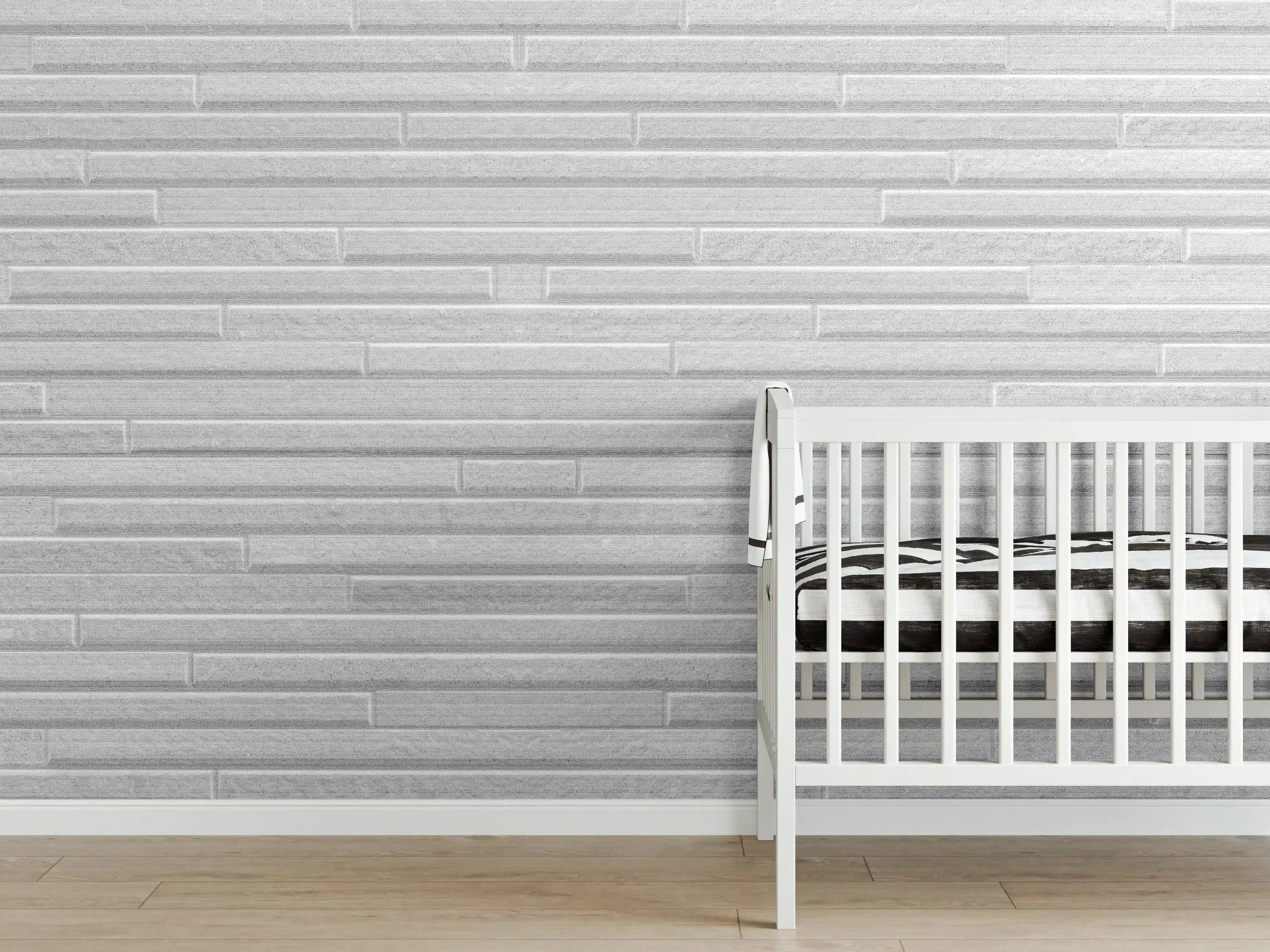 Babyzimmer Wandgestaltung - Konstruktion der modernen weißen Steinwand