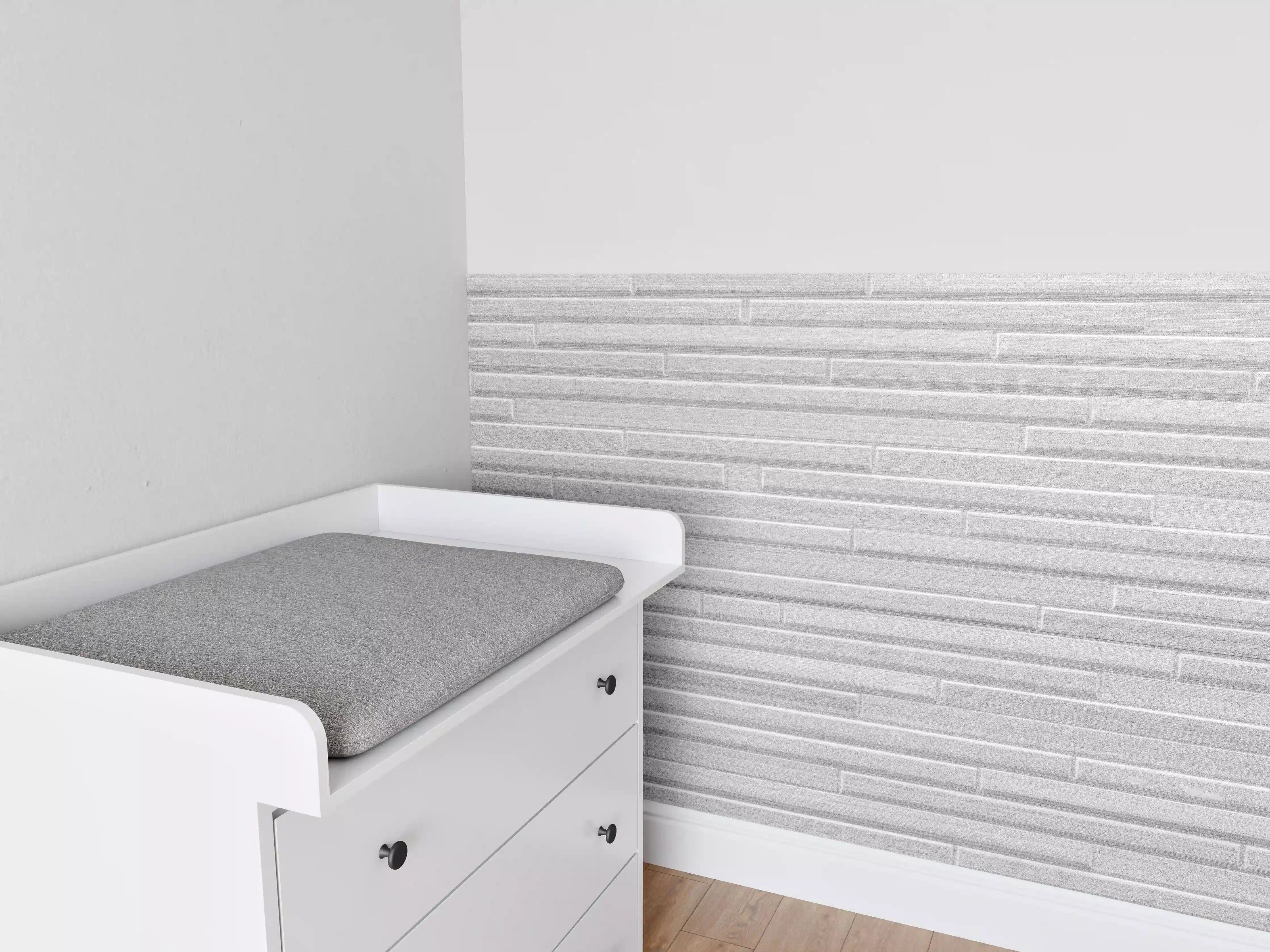 Babyzimmer Wandgestaltung - Konstruktion der modernen weißen Steinwand