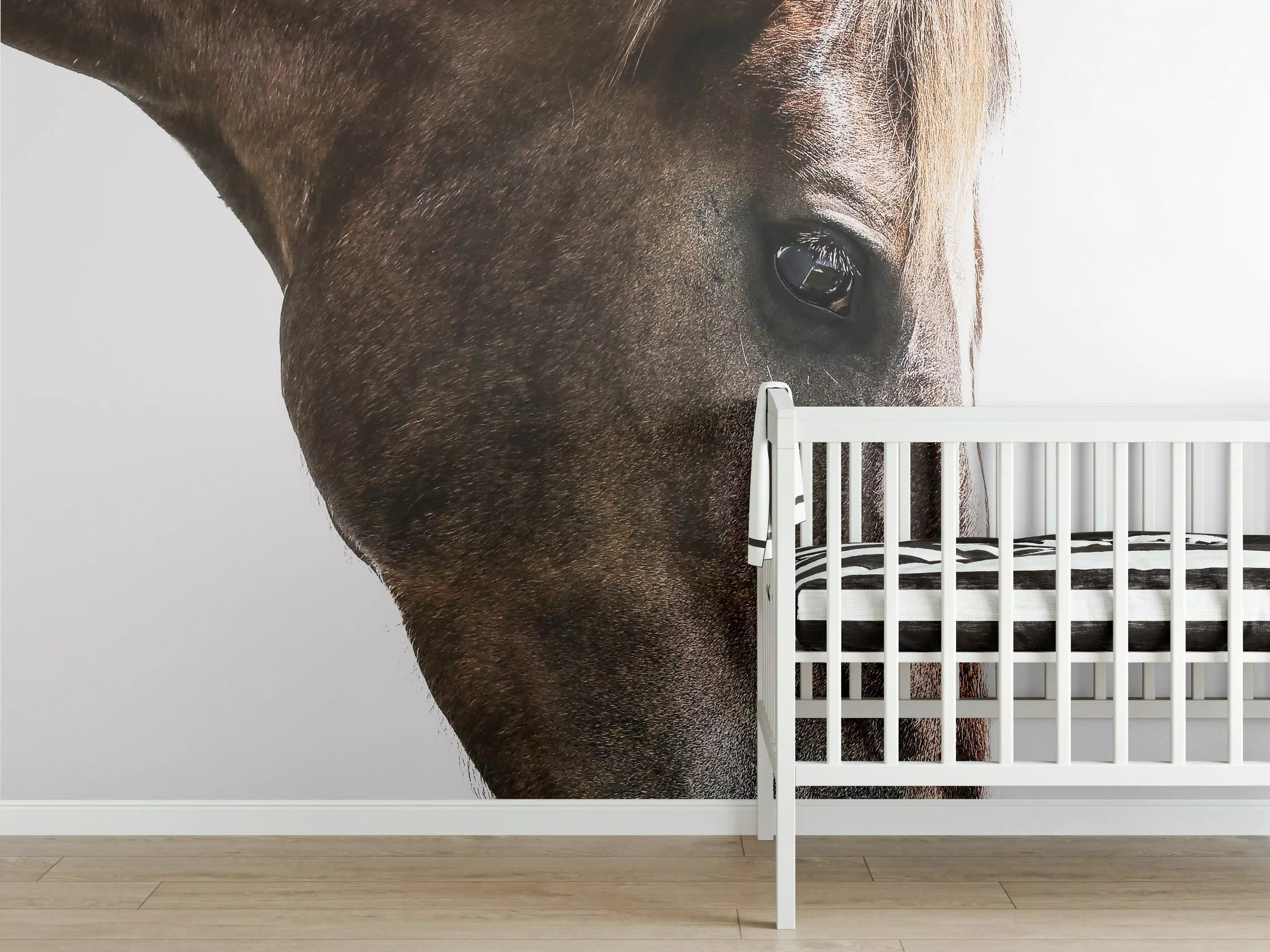 Babyzimmer Wandgestaltung - Kontrastreiches Pferdeprofil