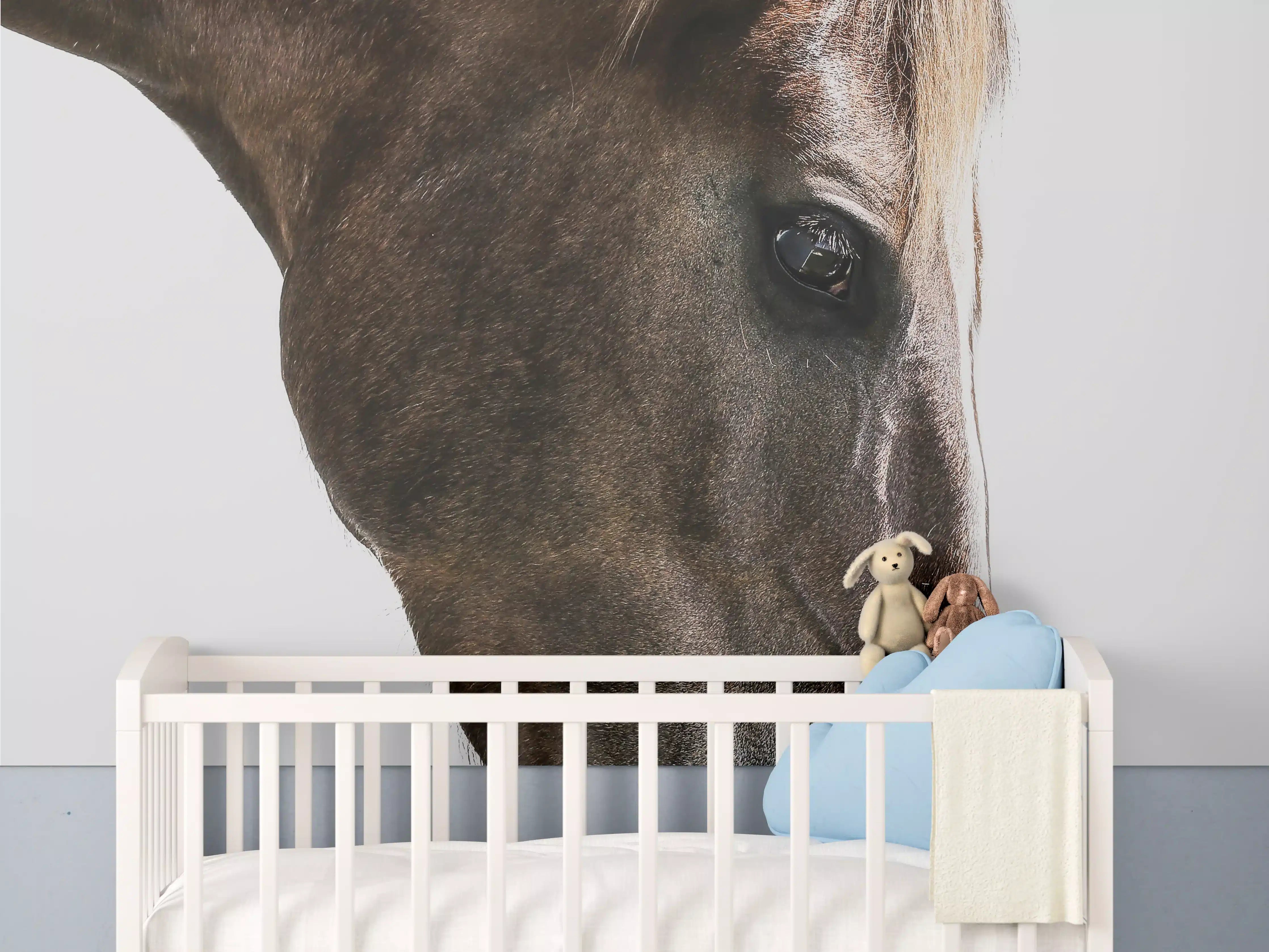 Babyzimmer Wandgestaltung - Kontrastreiches Pferdeprofil