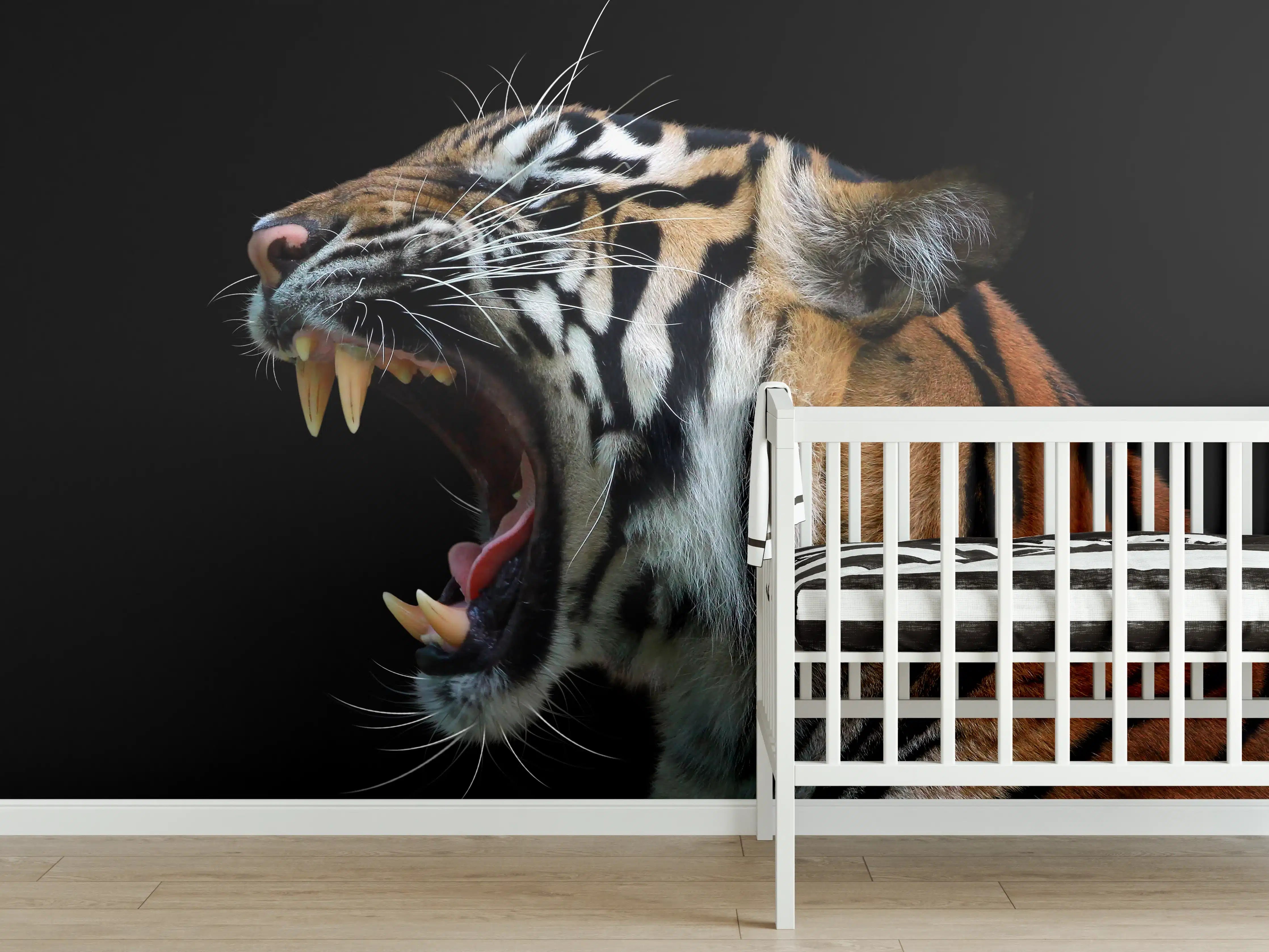 Babyzimmer Wandgestaltung - Kopf eines Sumatra-Tigers