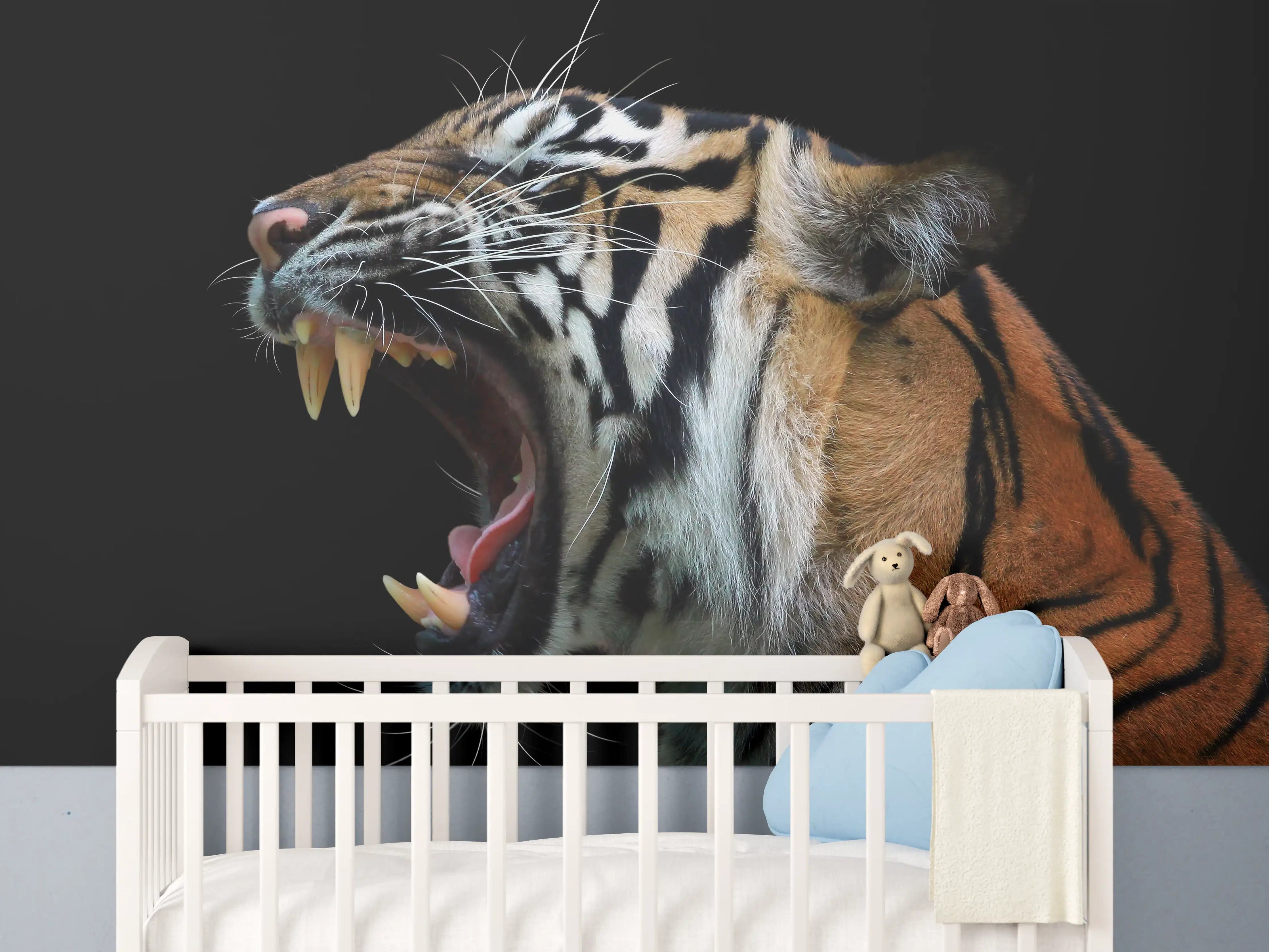 Babyzimmer Wandgestaltung - Kopf eines Sumatra-Tigers