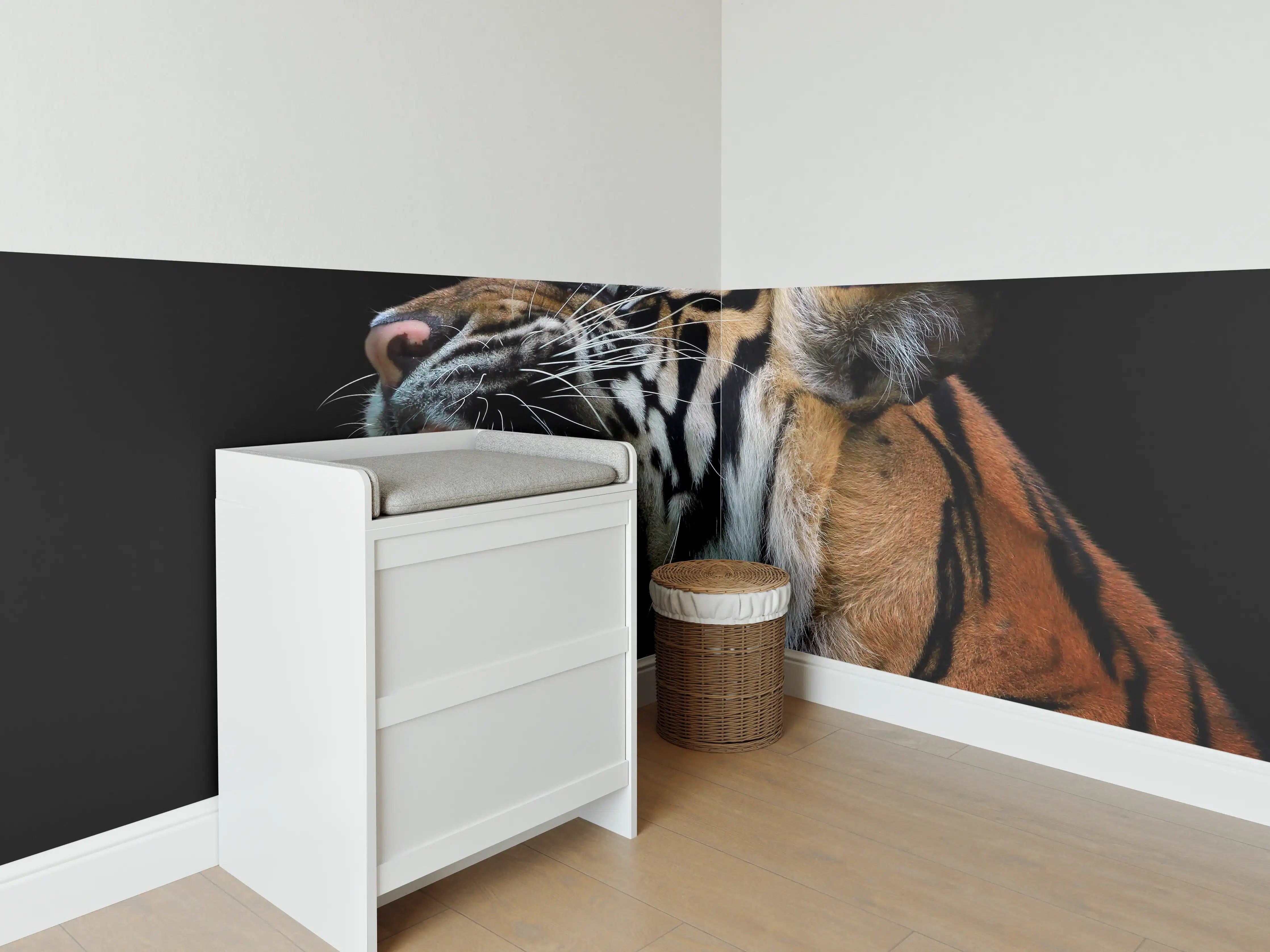 Babyzimmer Wandgestaltung - Kopf eines Sumatra-Tigers