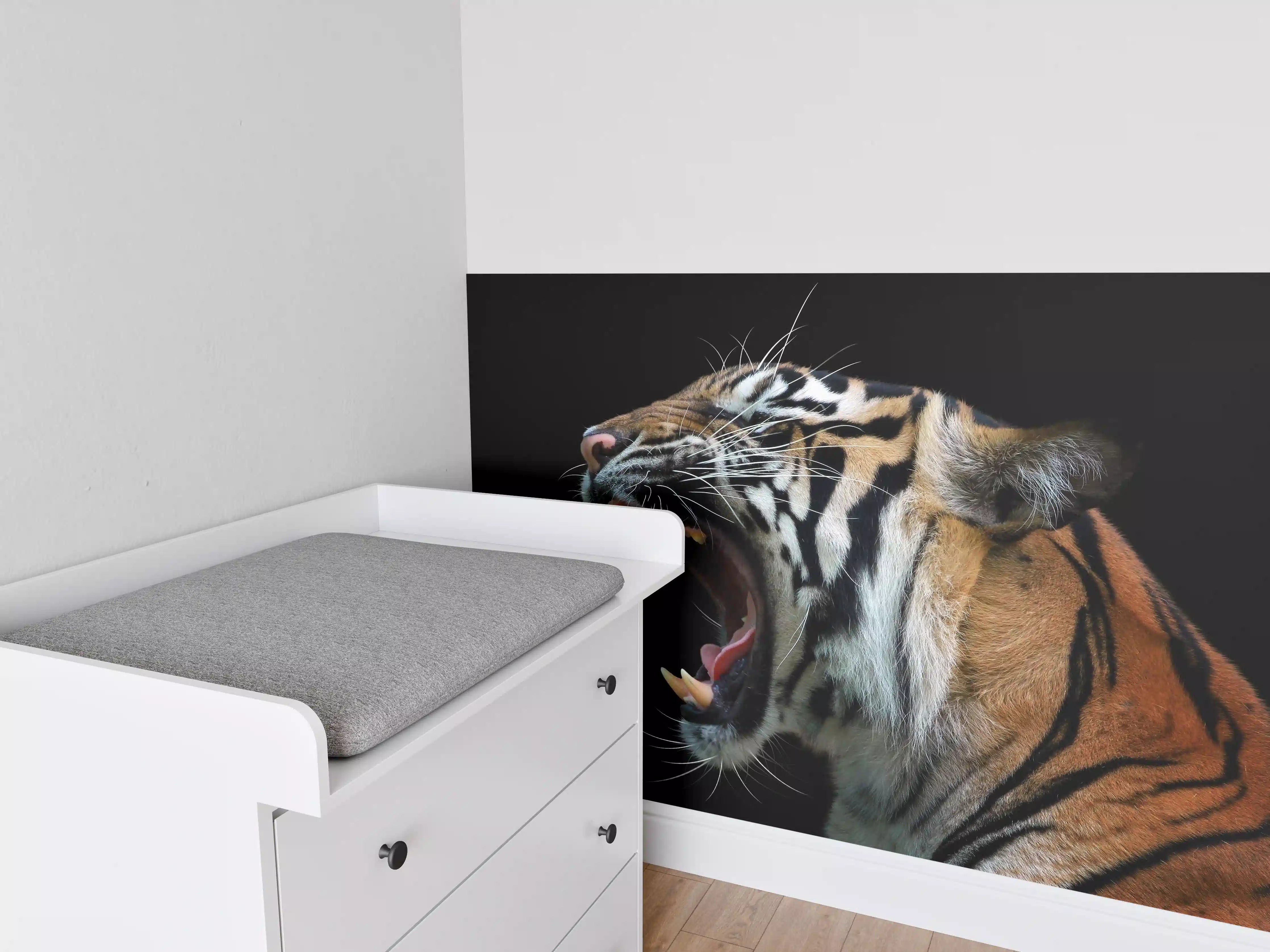 Babyzimmer Wandgestaltung - Kopf eines Sumatra-Tigers